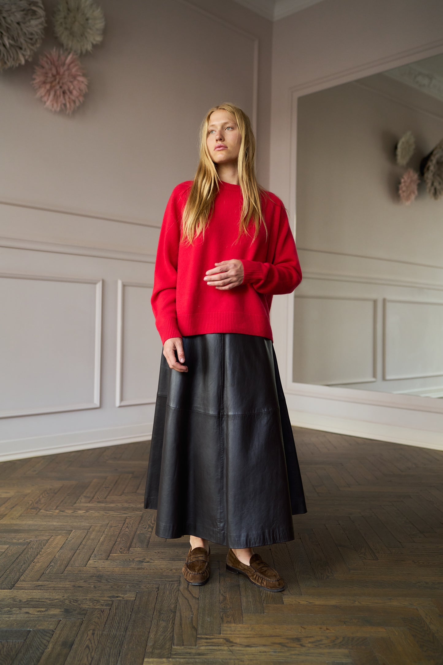 April-First-Berlin-Rohe-Leather-Skirt-Brown