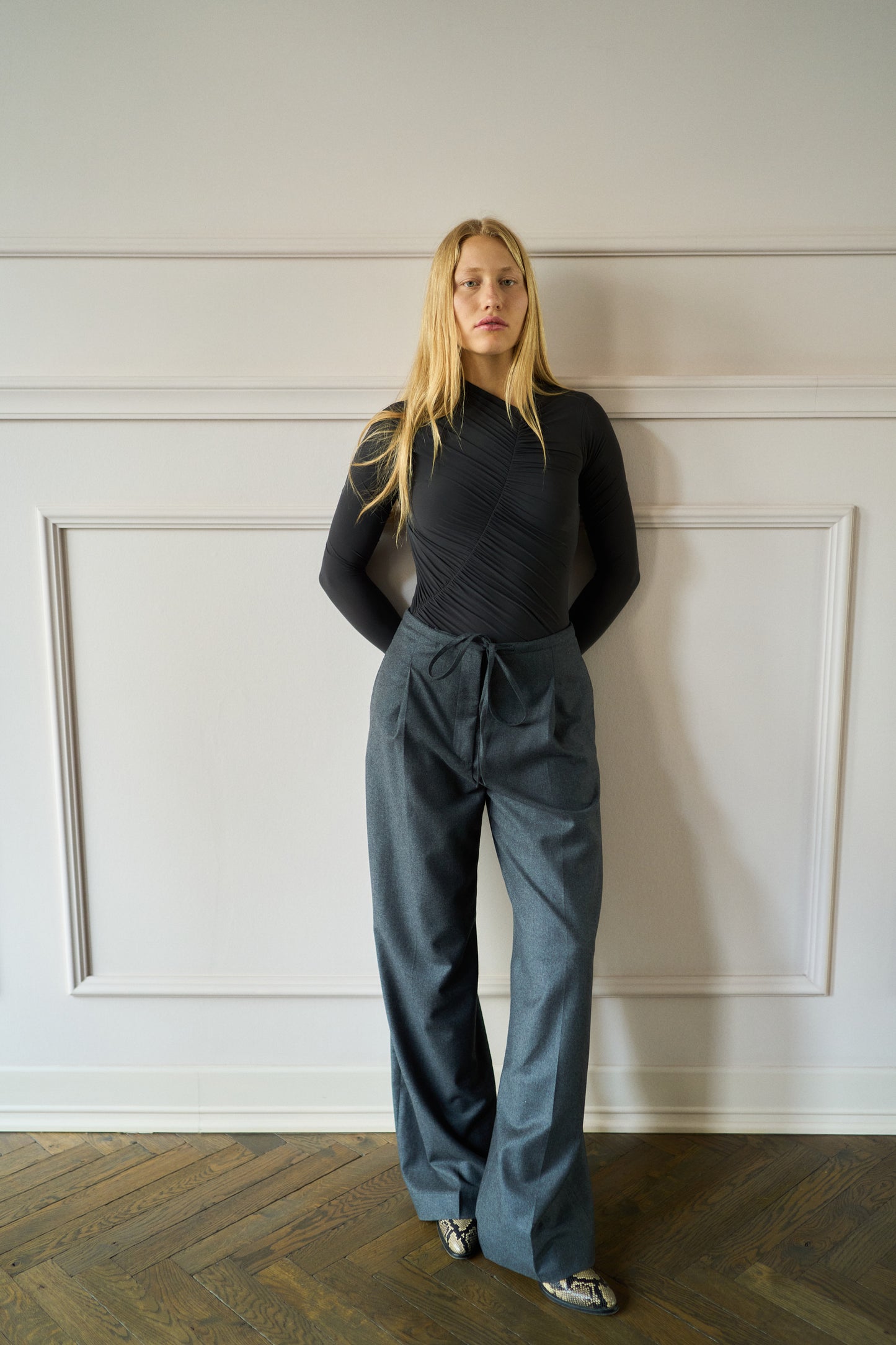April-First-Berlin-Rohe-Pleated-Wool-Pants-Grey