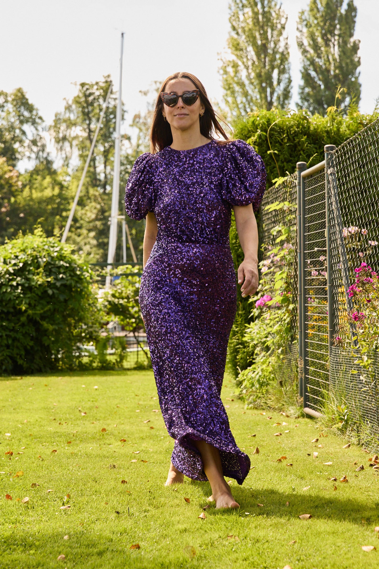 
                  
                    Rotate Sequin Puff Dress Purple
                  
                