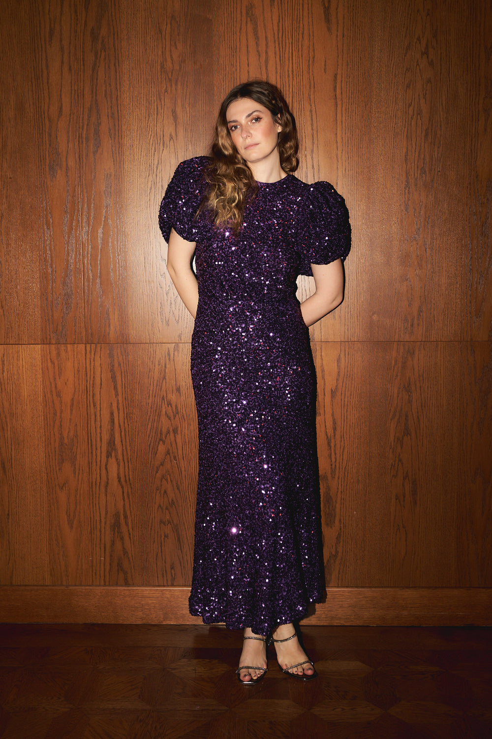 Rotate Sequin Puff Dress Purple