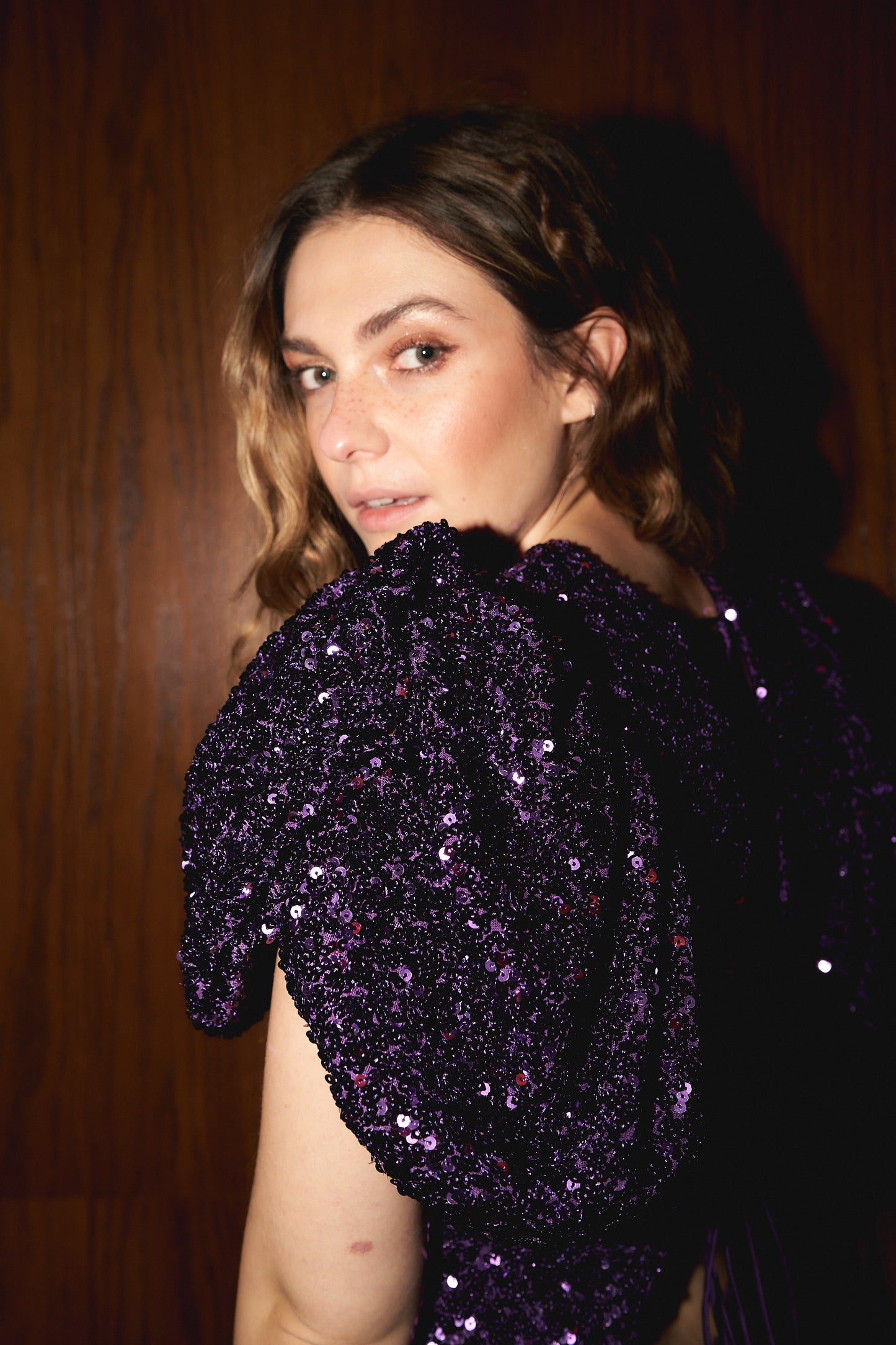 
                  
                    Rotate Sequin Puff Dress Purple
                  
                