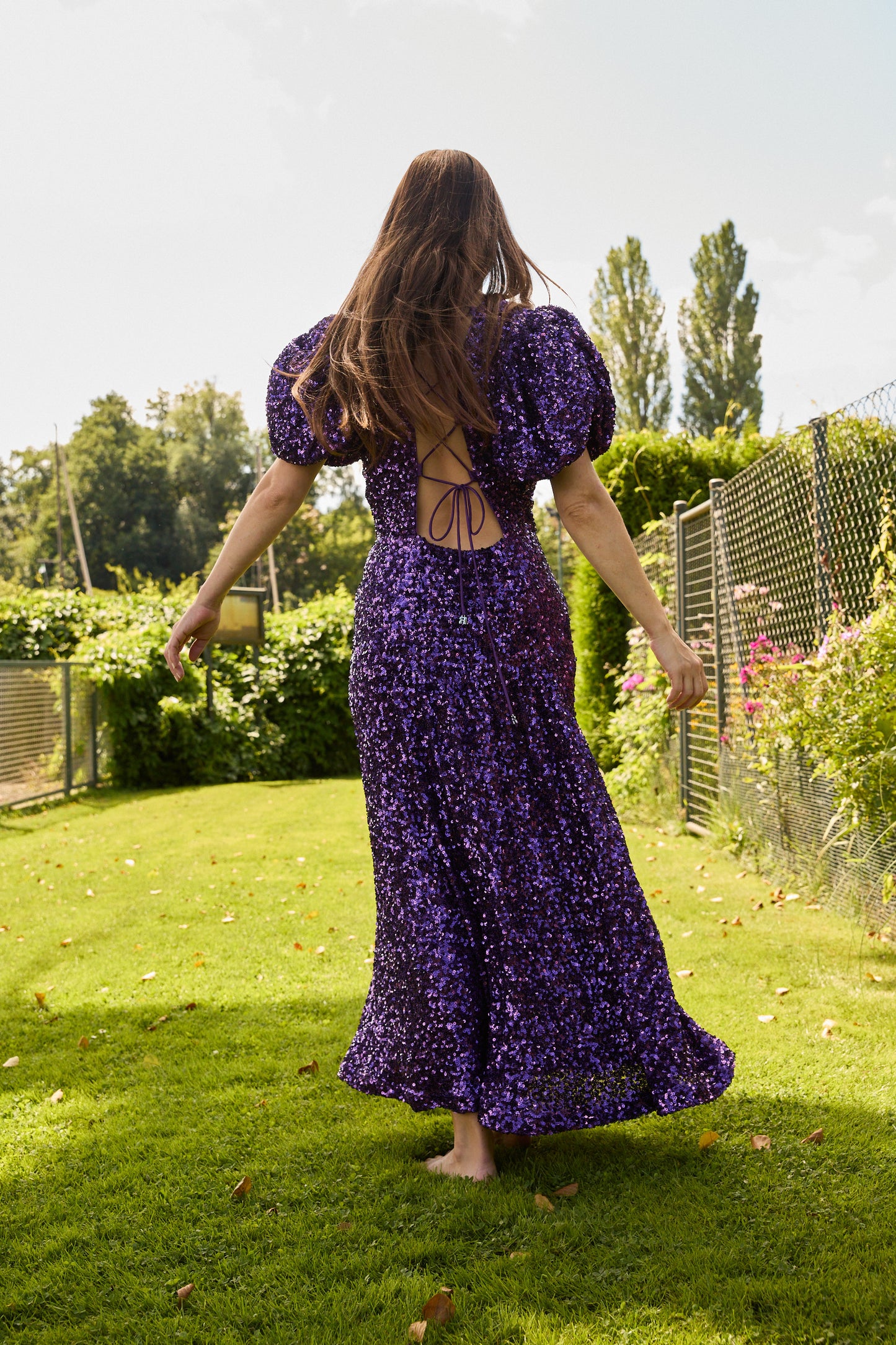 
                  
                    Rotate Sequin Puff Dress Purple
                  
                