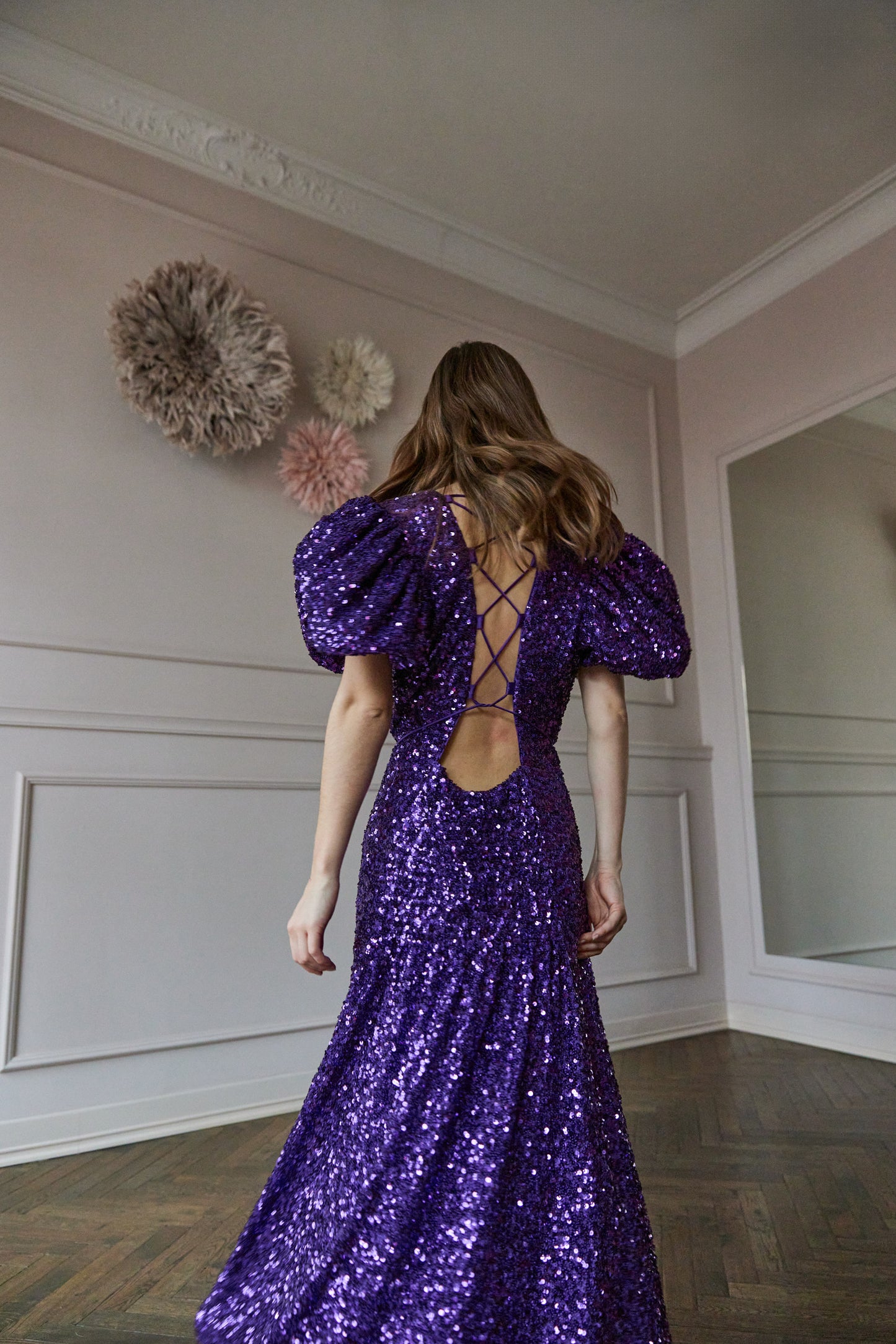 April-First-Berlin-Rotate-Sequin-Puff-Sleeve-Dress-Purple