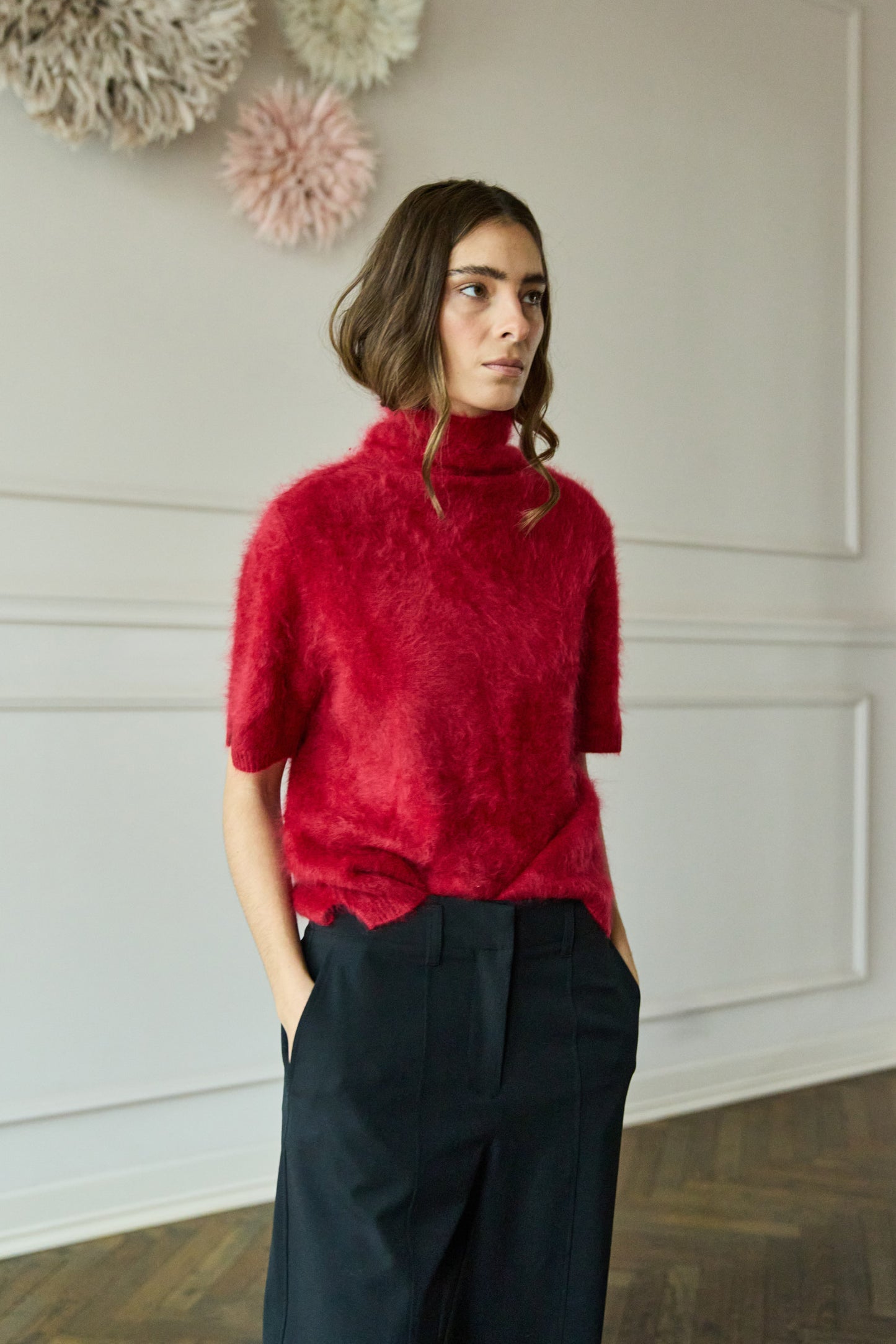 
                  
                    Brushed Cashmere Turtleneck Red
                  
                