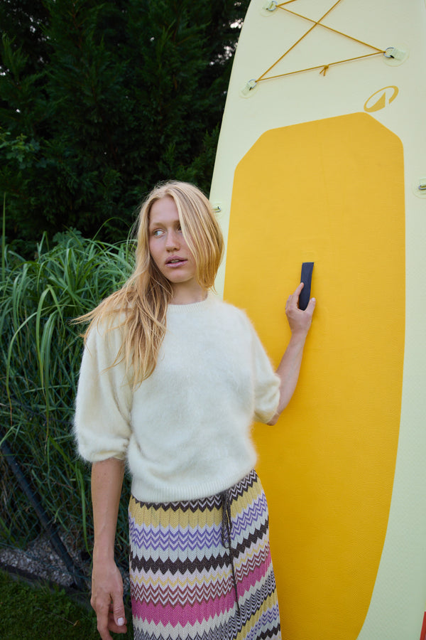Brushed Cashmere Knit Pale Lemon