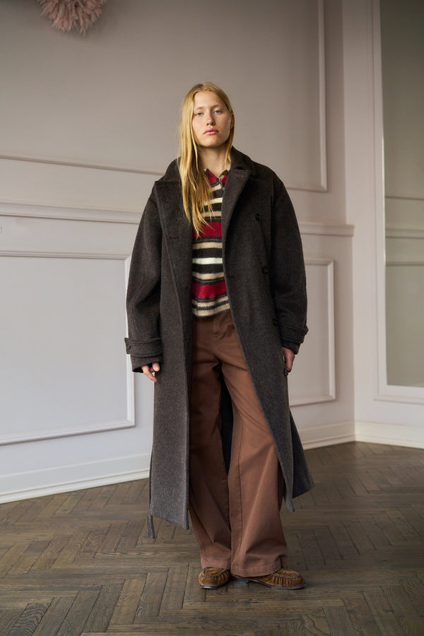 Lazare Garbadine Coat Ebony