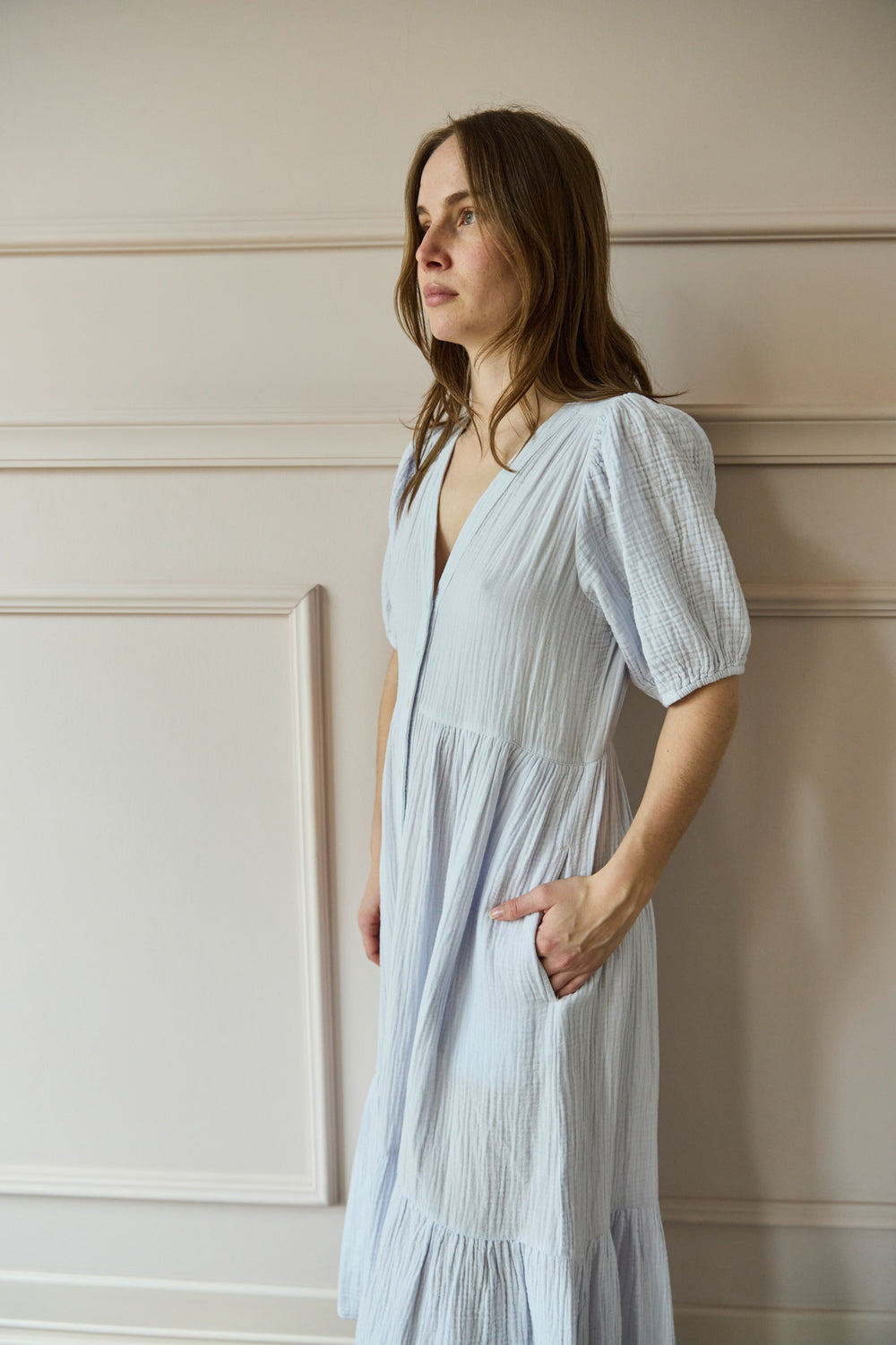 Xirena Lennox Dress Pale Sky