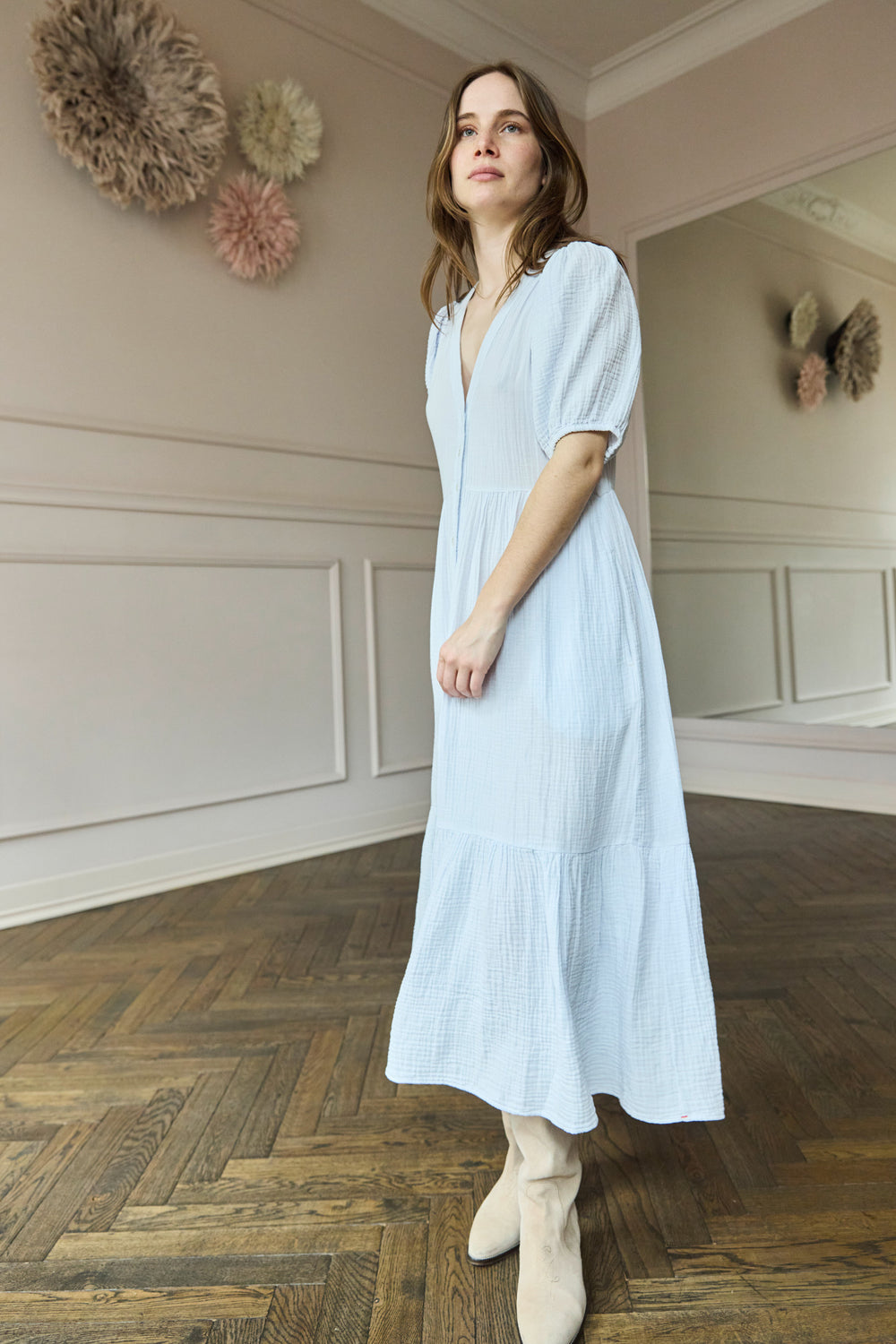 Xirena Lennox Dress Pale Sky