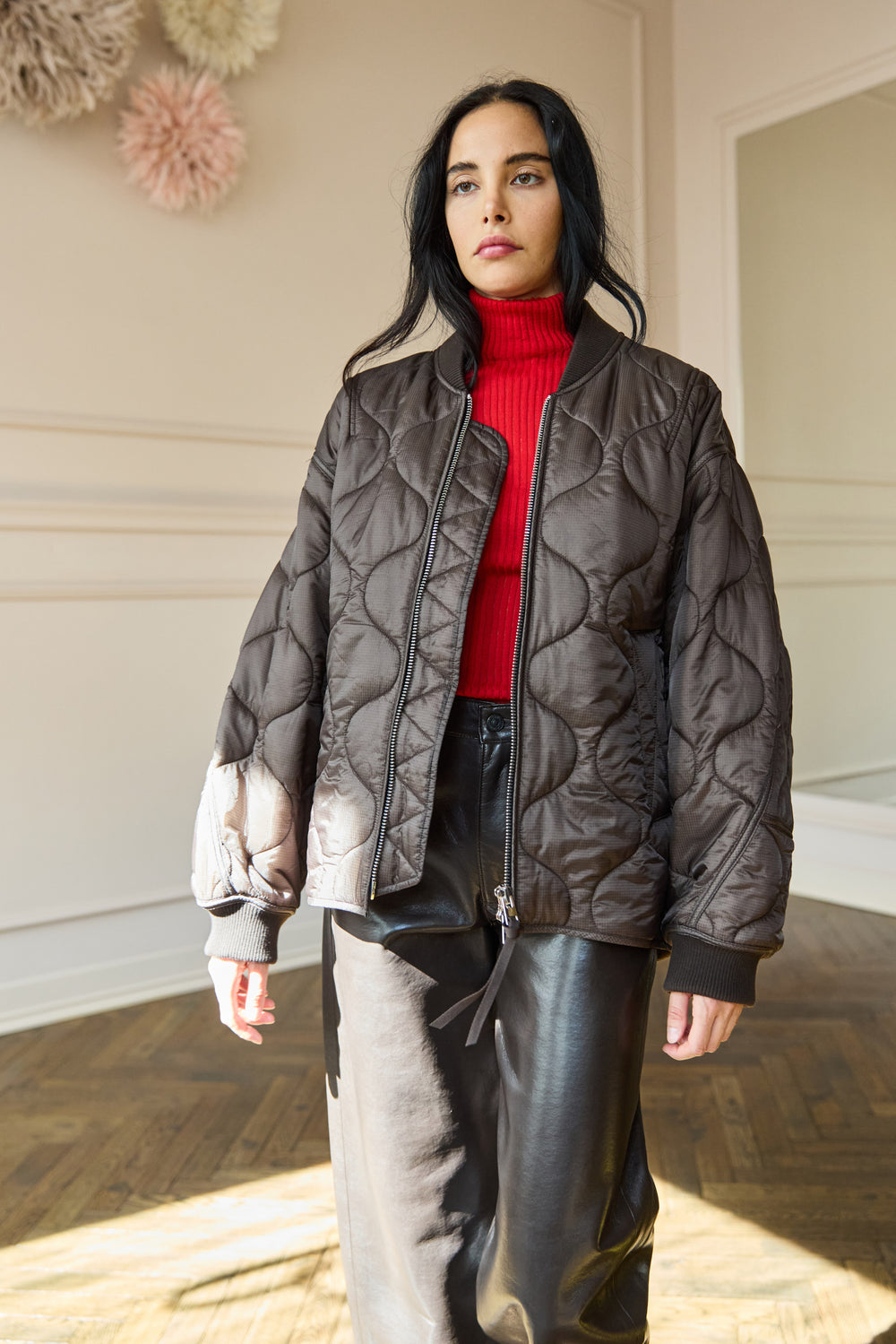 Isla Quilted Jacket Brown