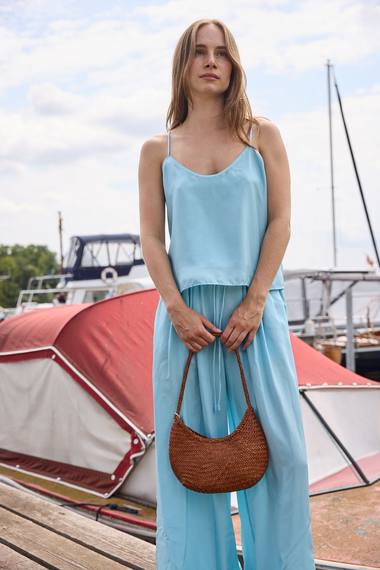 
                  
                    Forte Forte Silk Pants Acqua
                  
                
