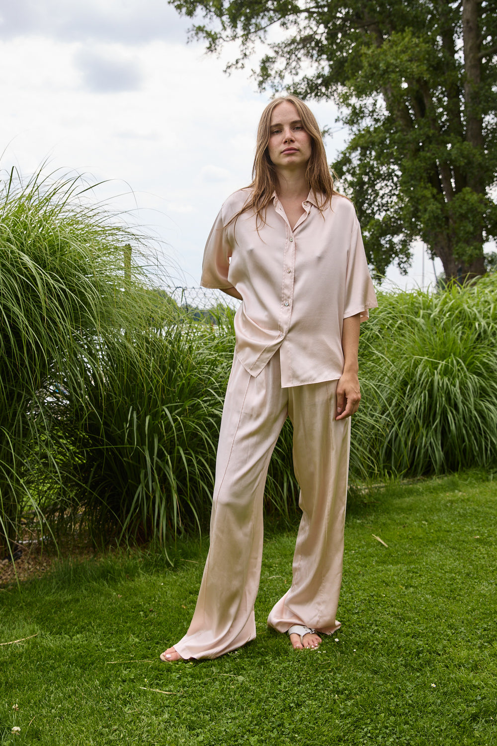 Forte Forte Silk Pants Dusty Rose