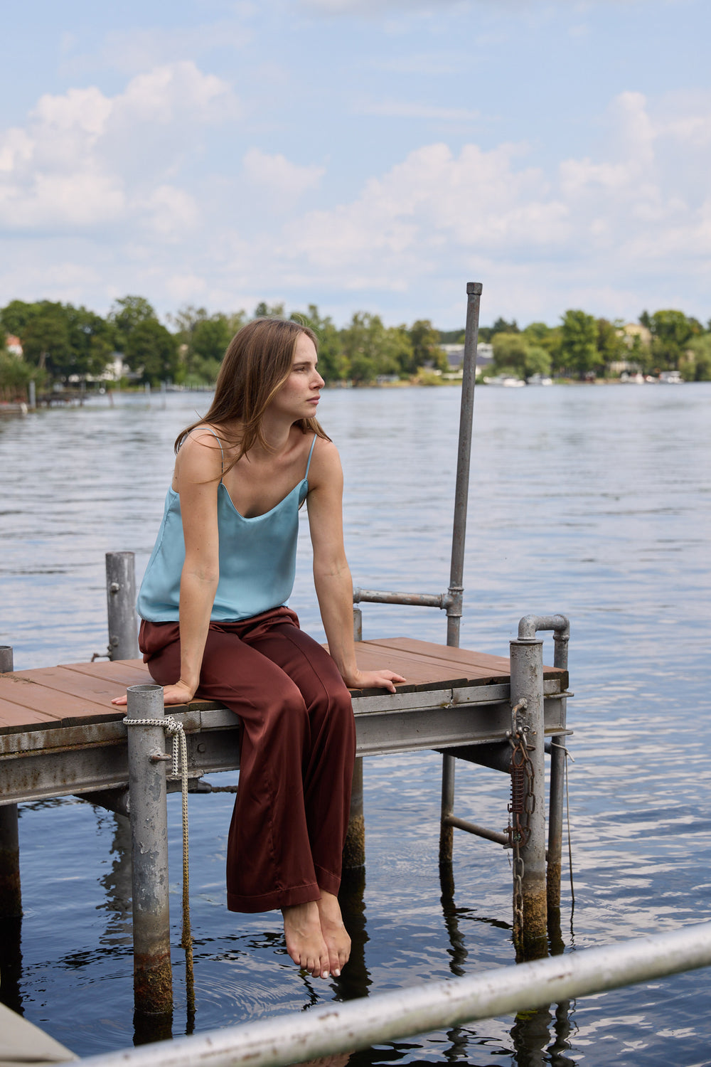 Roberto Collina Silk Pants Cacao