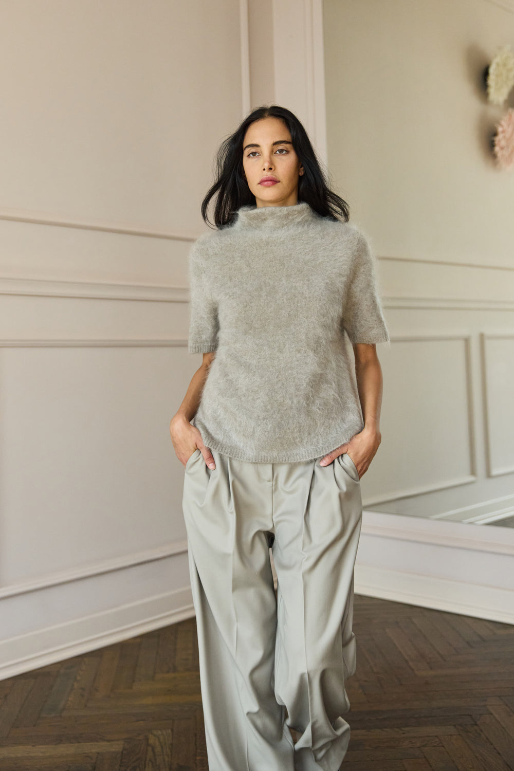 Brushed Cashmere Shirt Greige