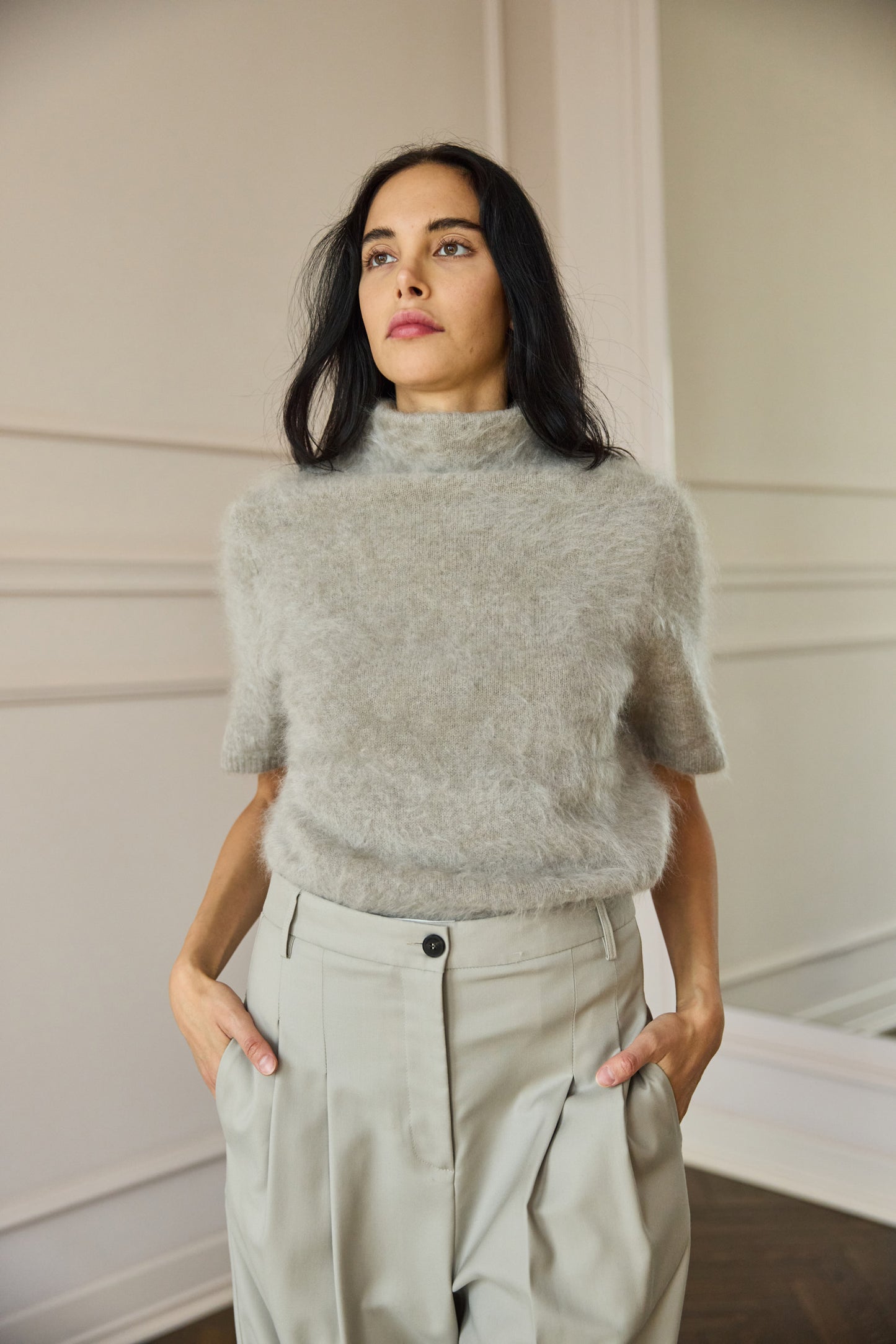 
                  
                    Brushed Cashmere Shirt Greige
                  
                