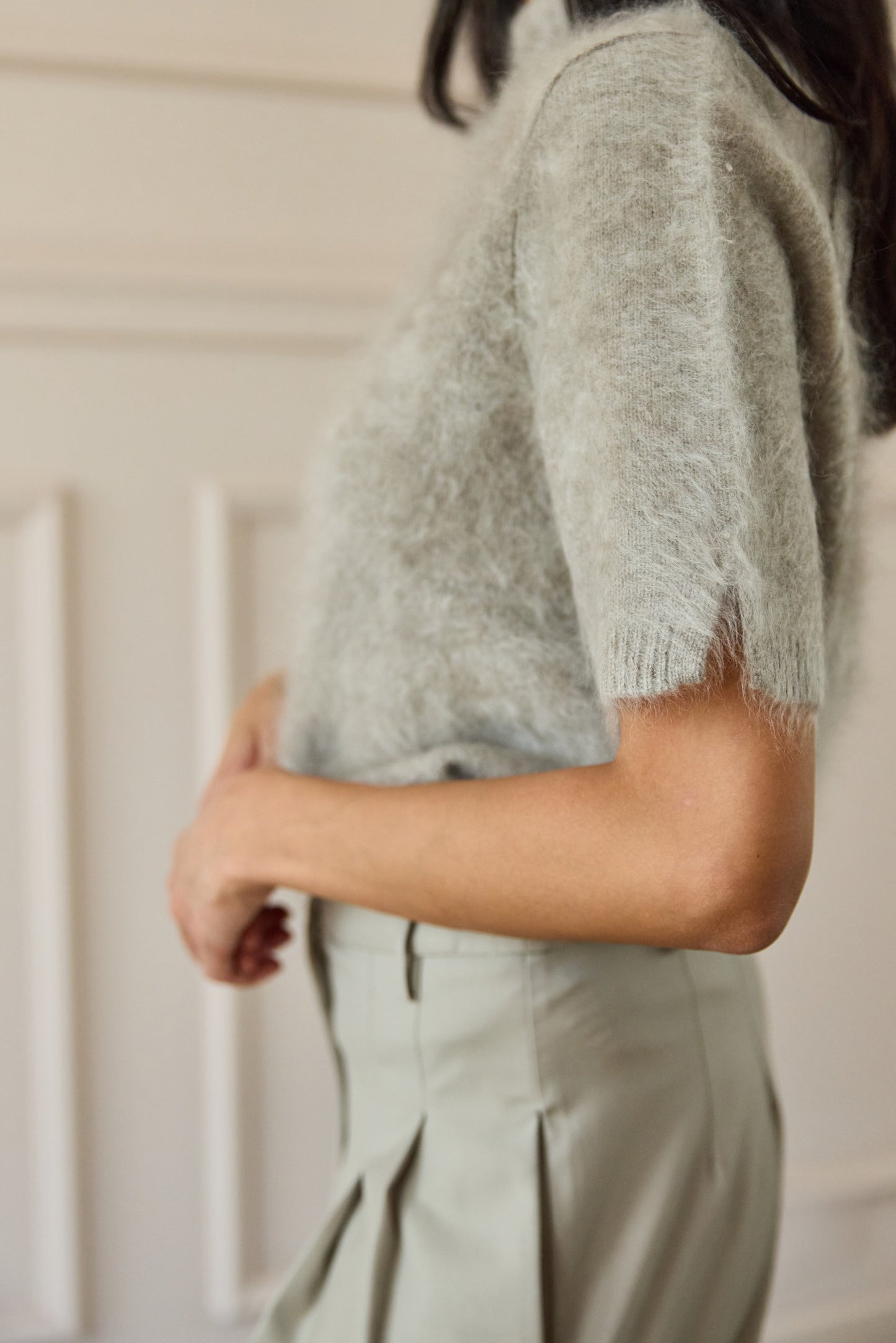 
                  
                    Brushed Cashmere Shirt Greige
                  
                