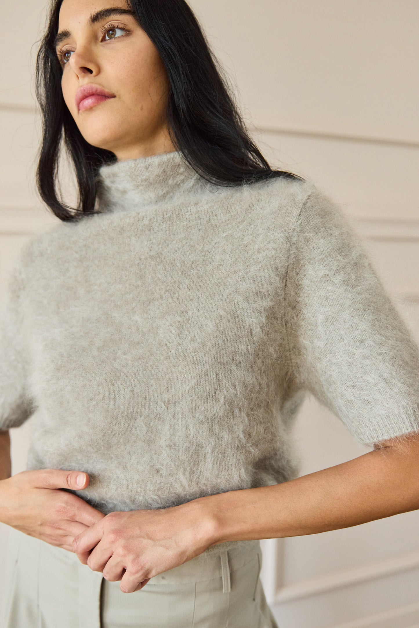 
                  
                    Brushed Cashmere Shirt Greige
                  
                