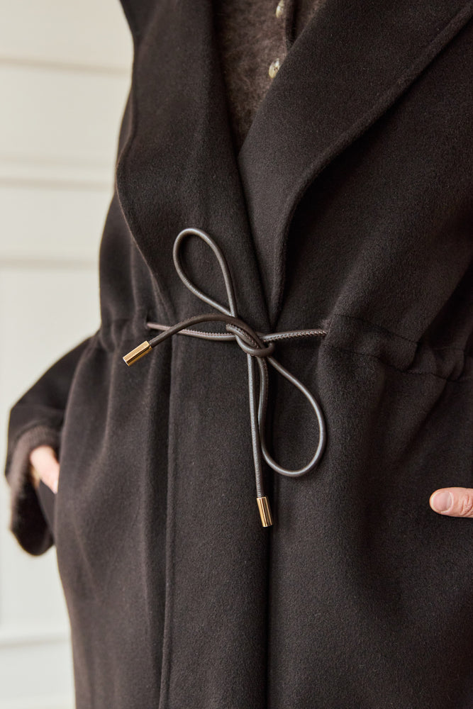 
                  
                    Drawstring Coat Brown
                  
                