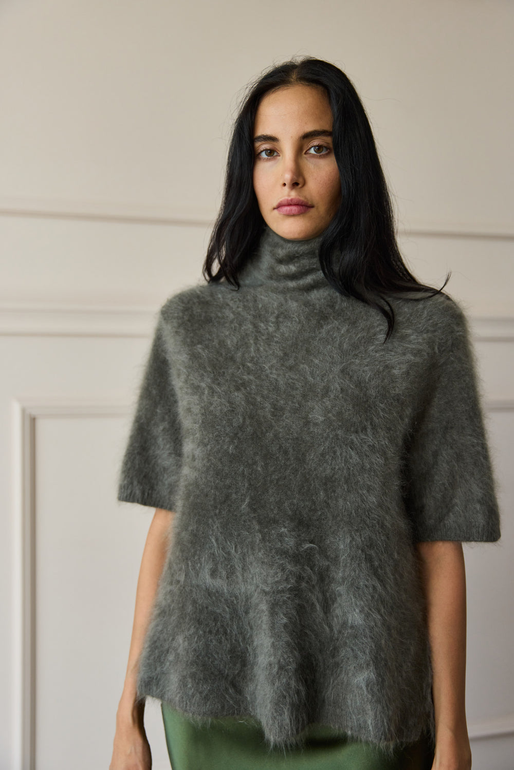 Soon back in stock! Brushed Cashmere Shirt Olive
