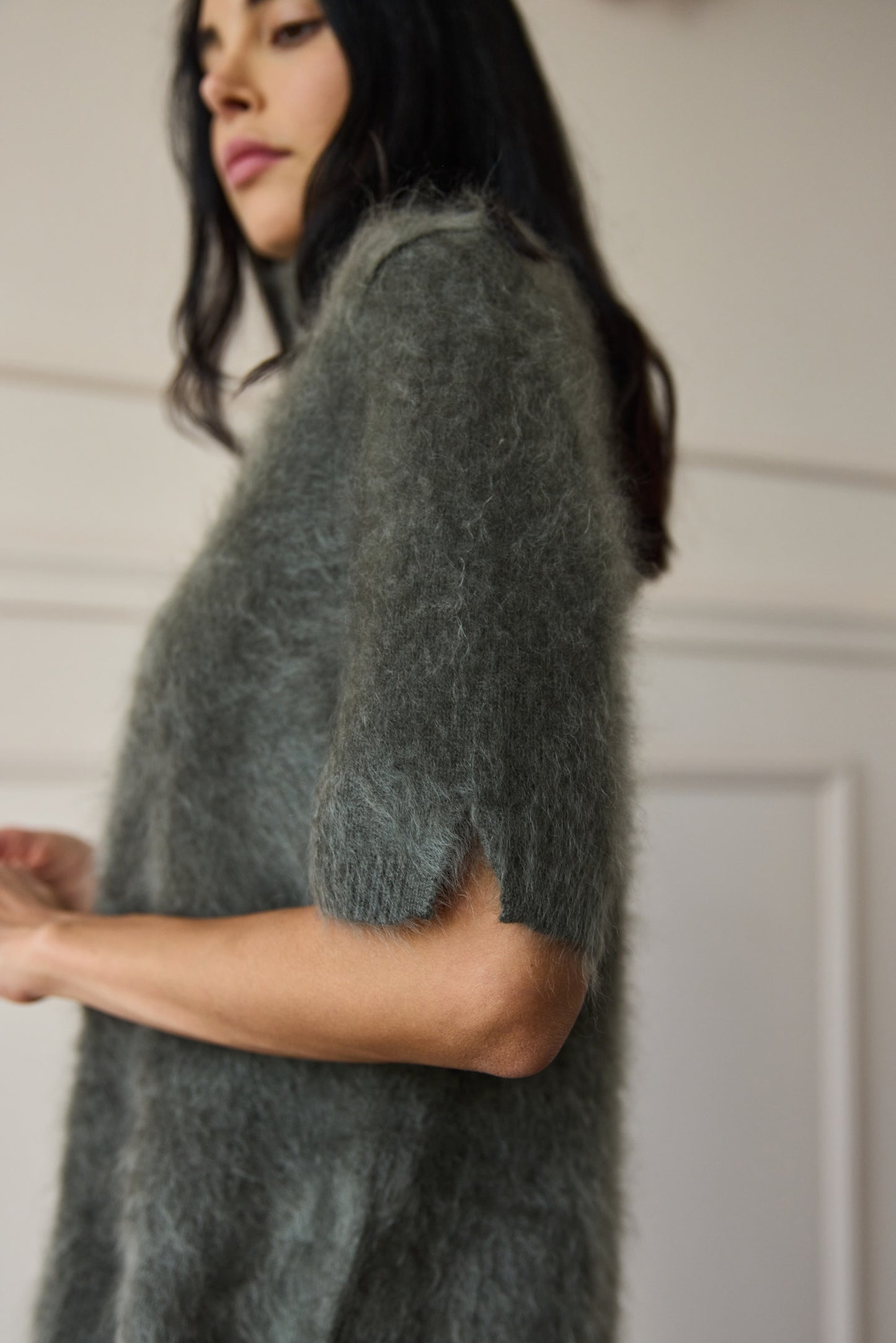 
                  
                    Soon back in stock! Brushed Cashmere Shirt Olive
                  
                