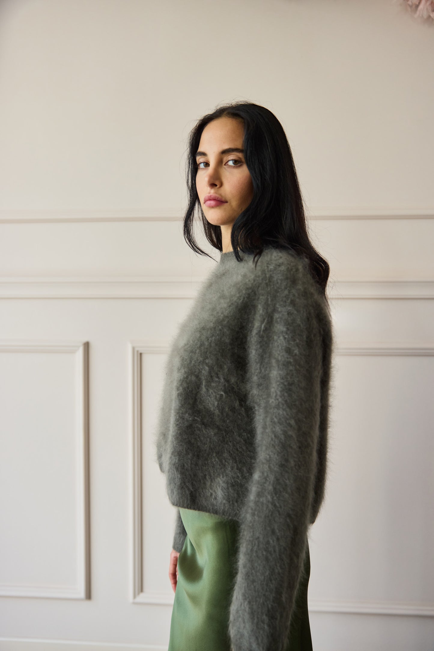 
                  
                    Brushed Cashmere Knit Olive
                  
                