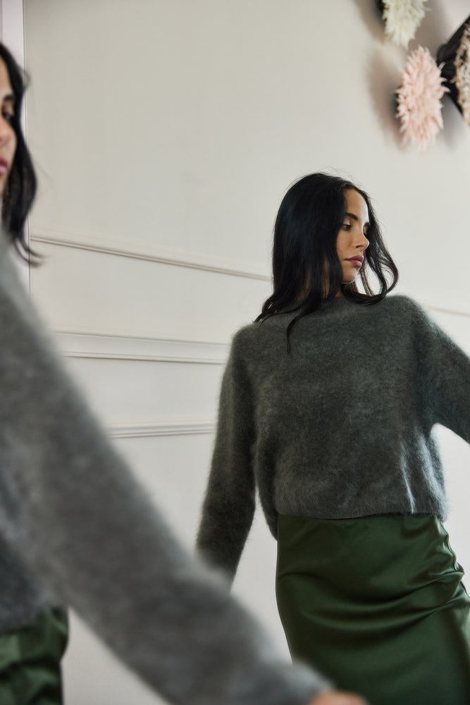 
                  
                    Brushed Cashmere Knit Olive
                  
                