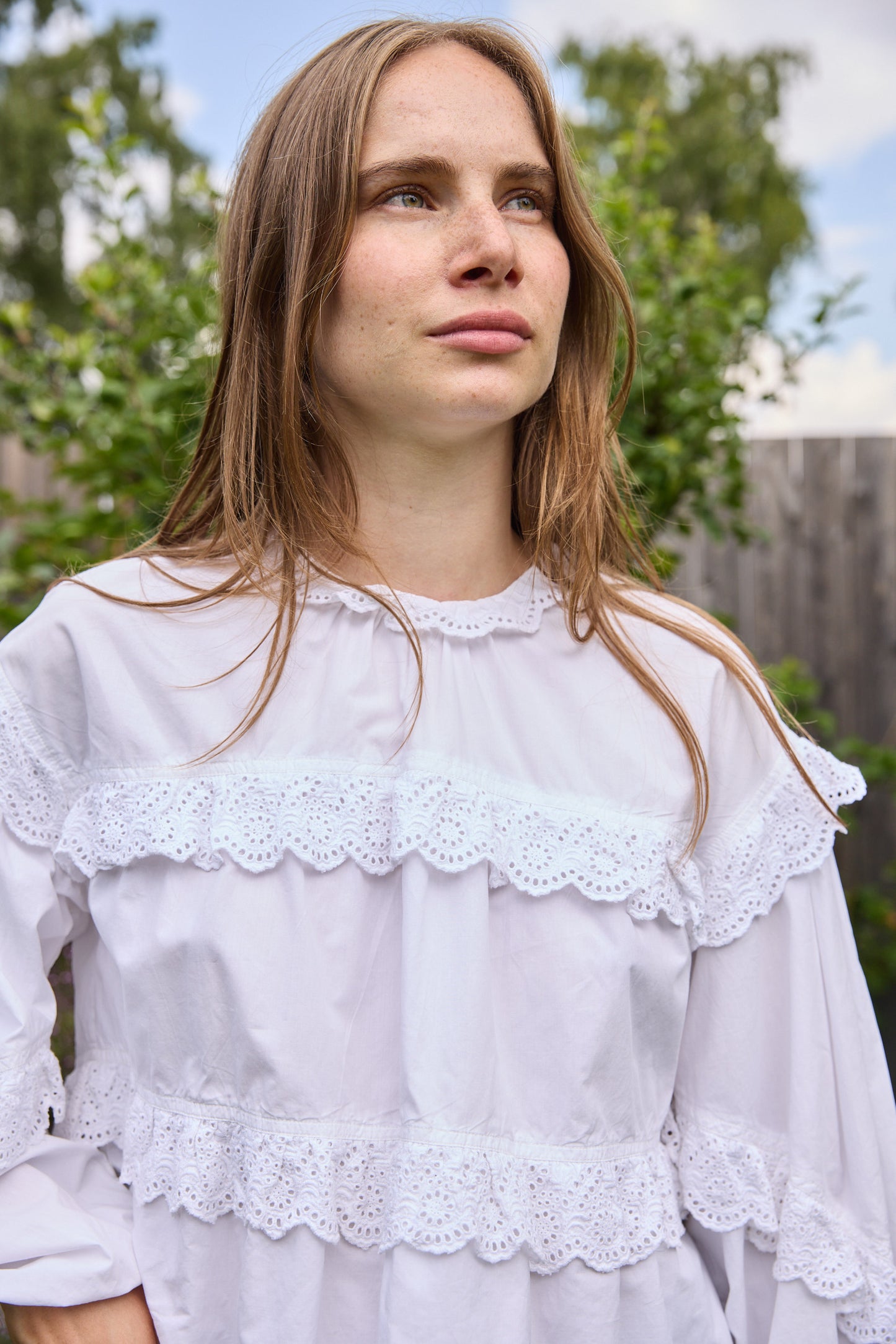 
                  
                    Ulla Johnson White Crochet Blouse
                  
                