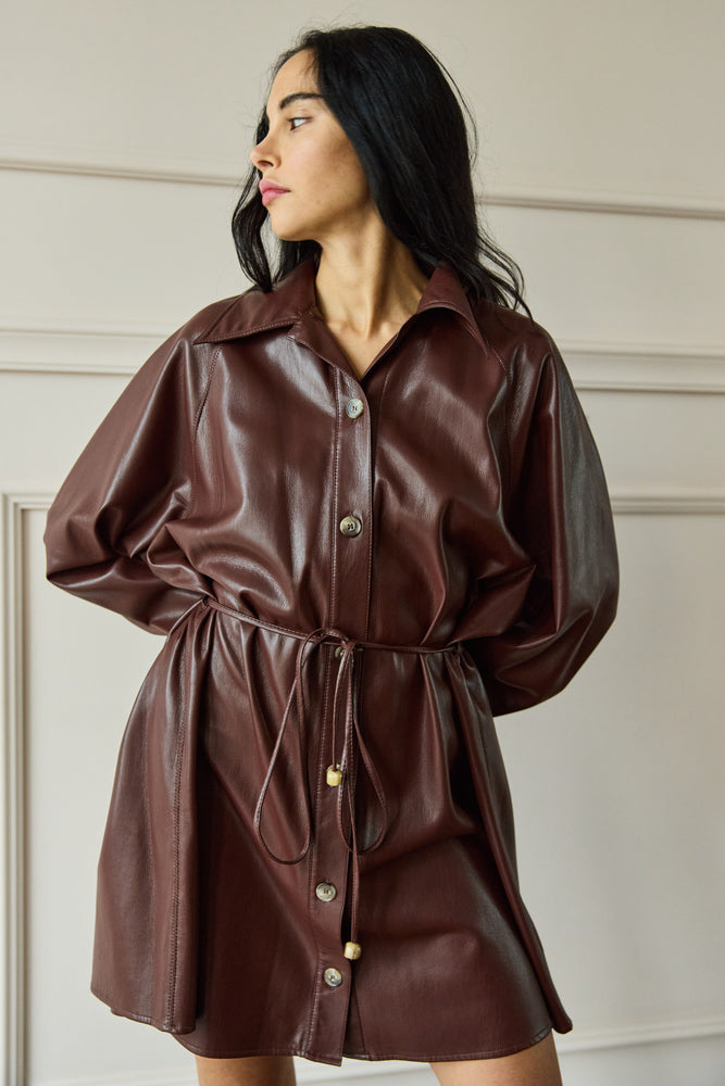 
                  
                    Faux Leather Dress Rust
                  
                