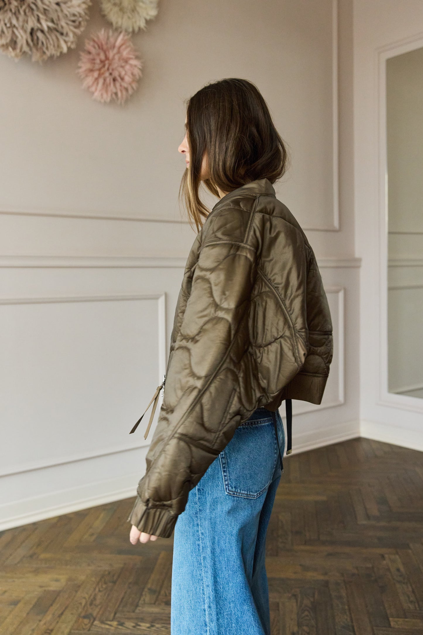 
                  
                    April First Berlin Agolde Iona Quilted Bomber Jacket Khaki
                  
                