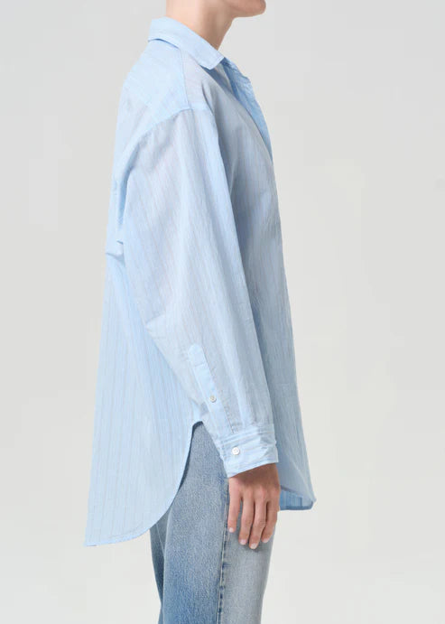 
                  
                    April First Berlin Agolde Sona Shirt Fontana Stripe/Powder Blue
                  
                