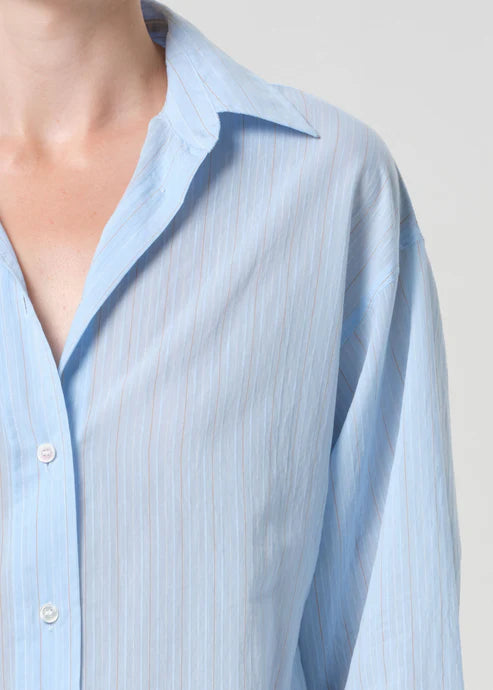 
                  
                    April First Berlin Agolde Sona Shirt Fontana Stripe/Powder Blue
                  
                