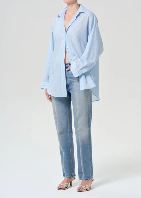 
                  
                    April First Berlin Agolde Sona Shirt Fontana Stripe/Powder Blue
                  
                
