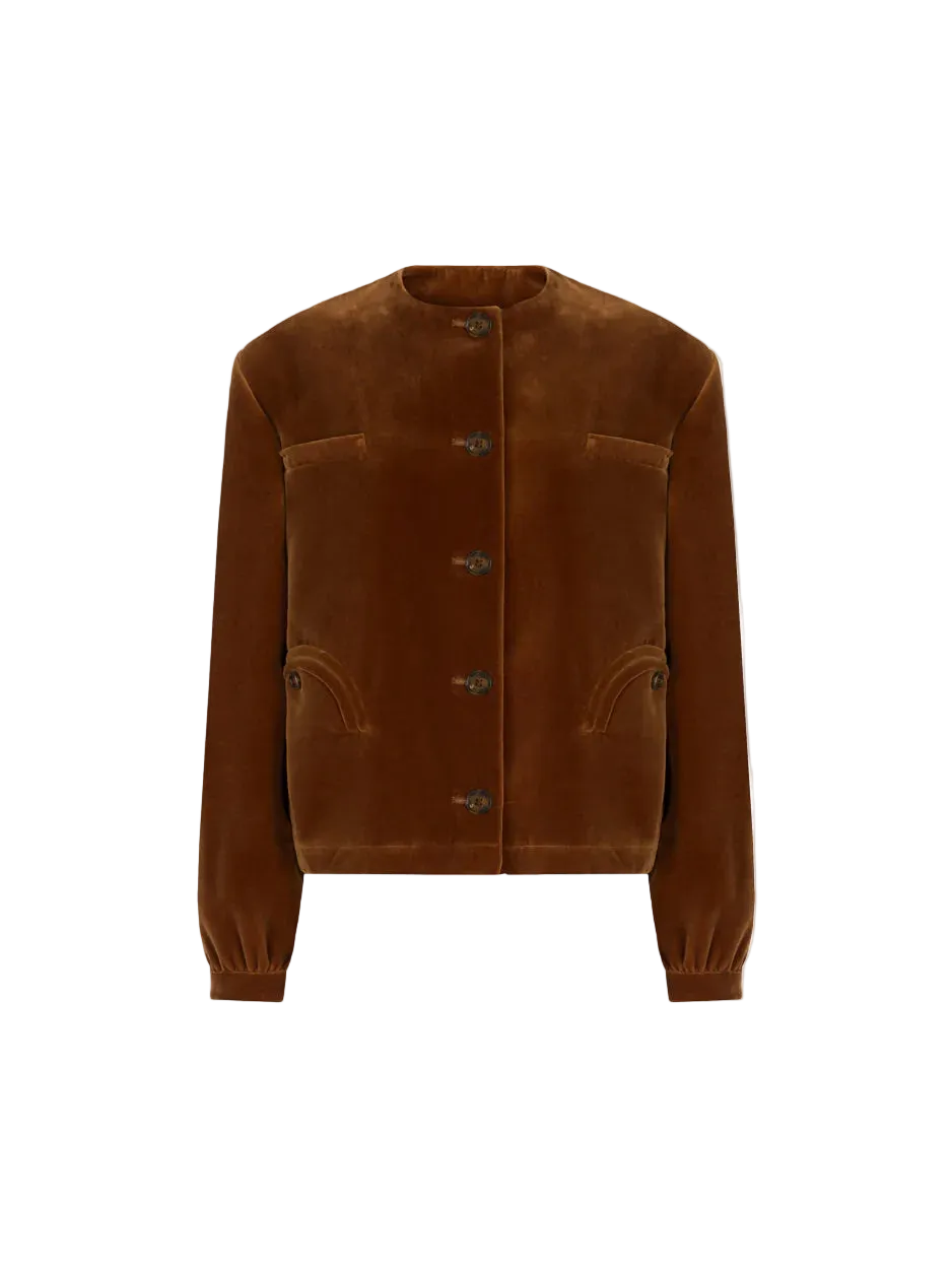 
                  
                    April First Berlin Blazé Milano Gliss Bolero Velvet Jacket Jealousy Caramel
                  
                