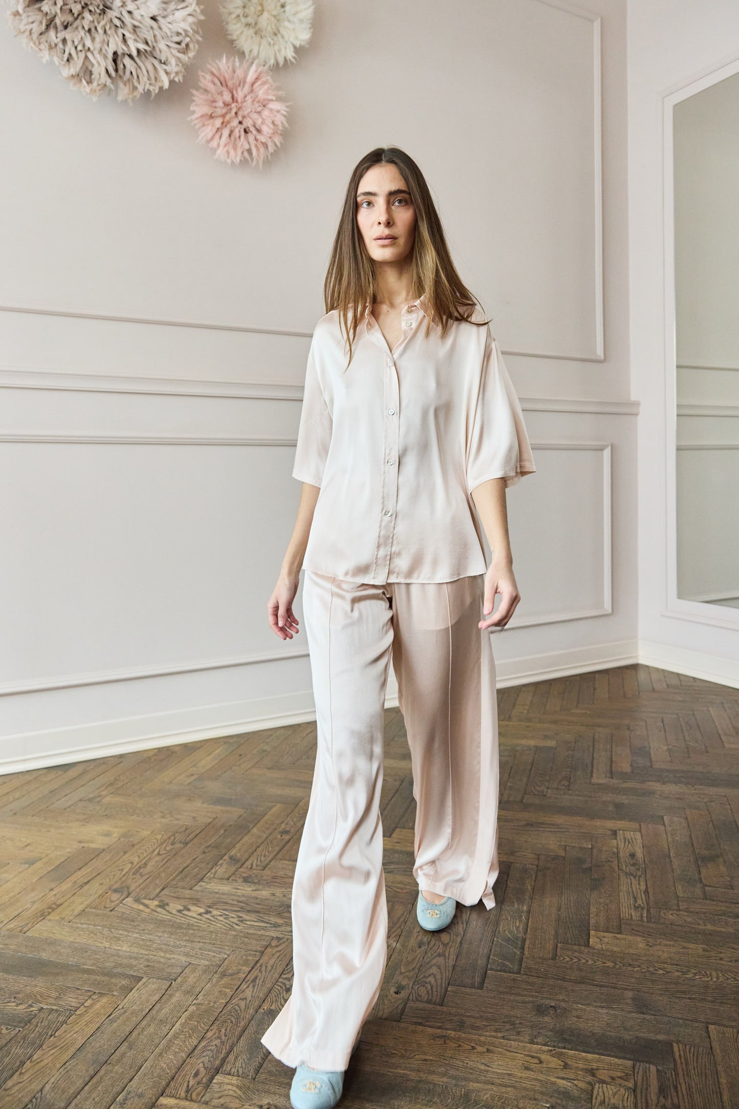 April First Berlin Forte Forte Silk Pants Dusty Rose