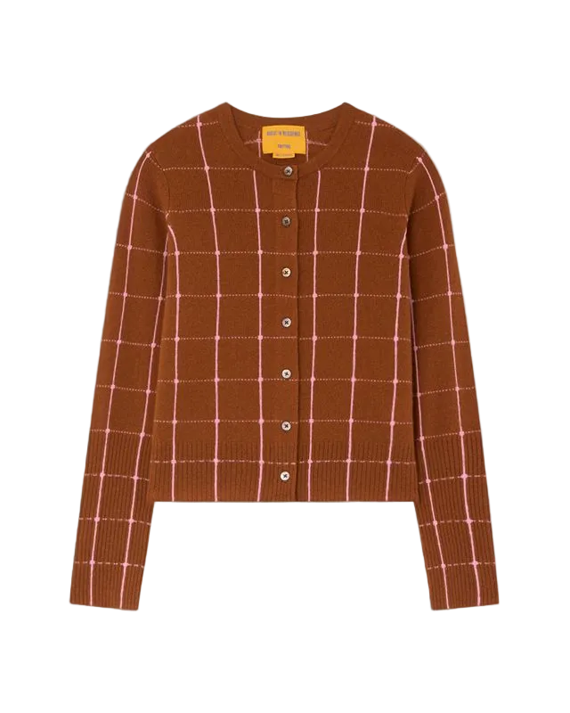
                  
                    April First Berlin Guest in Residence Jane Checker Cardigan Burnt Sienna/Sprinkle
                  
                