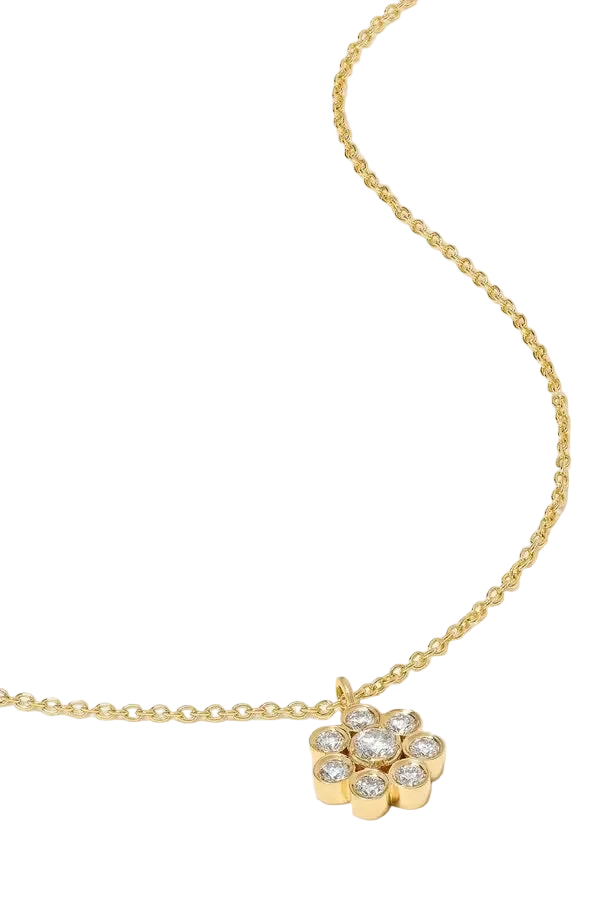 April First Berlin Jewelry 14K Gold Flower Pendant