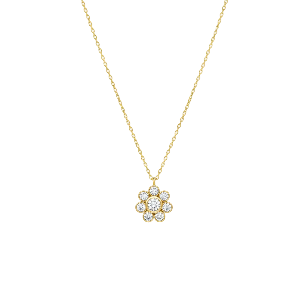 April First Berlin Jewelry 14K Gold Flower Pendant
