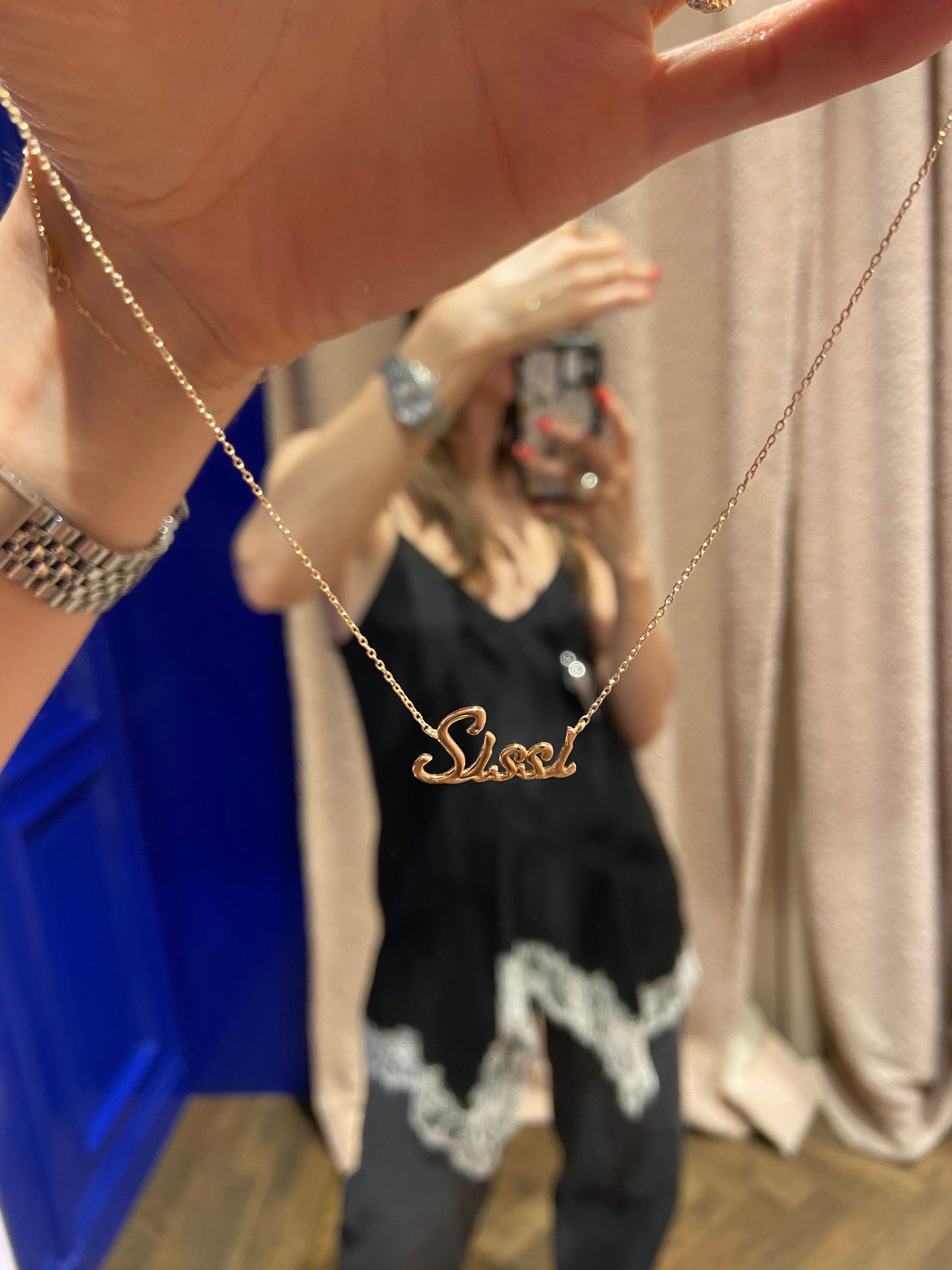 
                  
                    April First Berlin Jewelry 14K Gold Name Necklace
                  
                