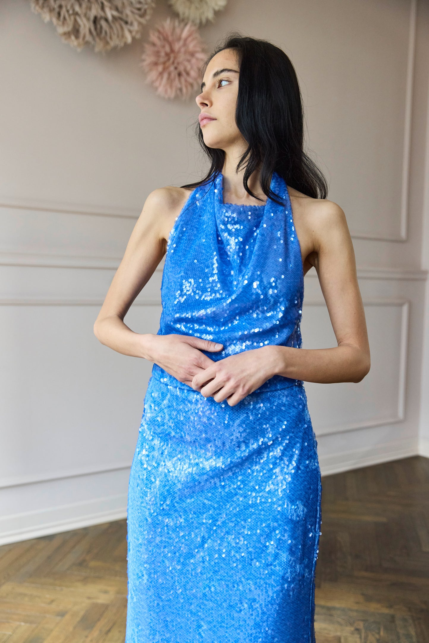 
                  
                    April First Berlin Jonathan Simkhai Reannon Sequin Gown Aqua
                  
                