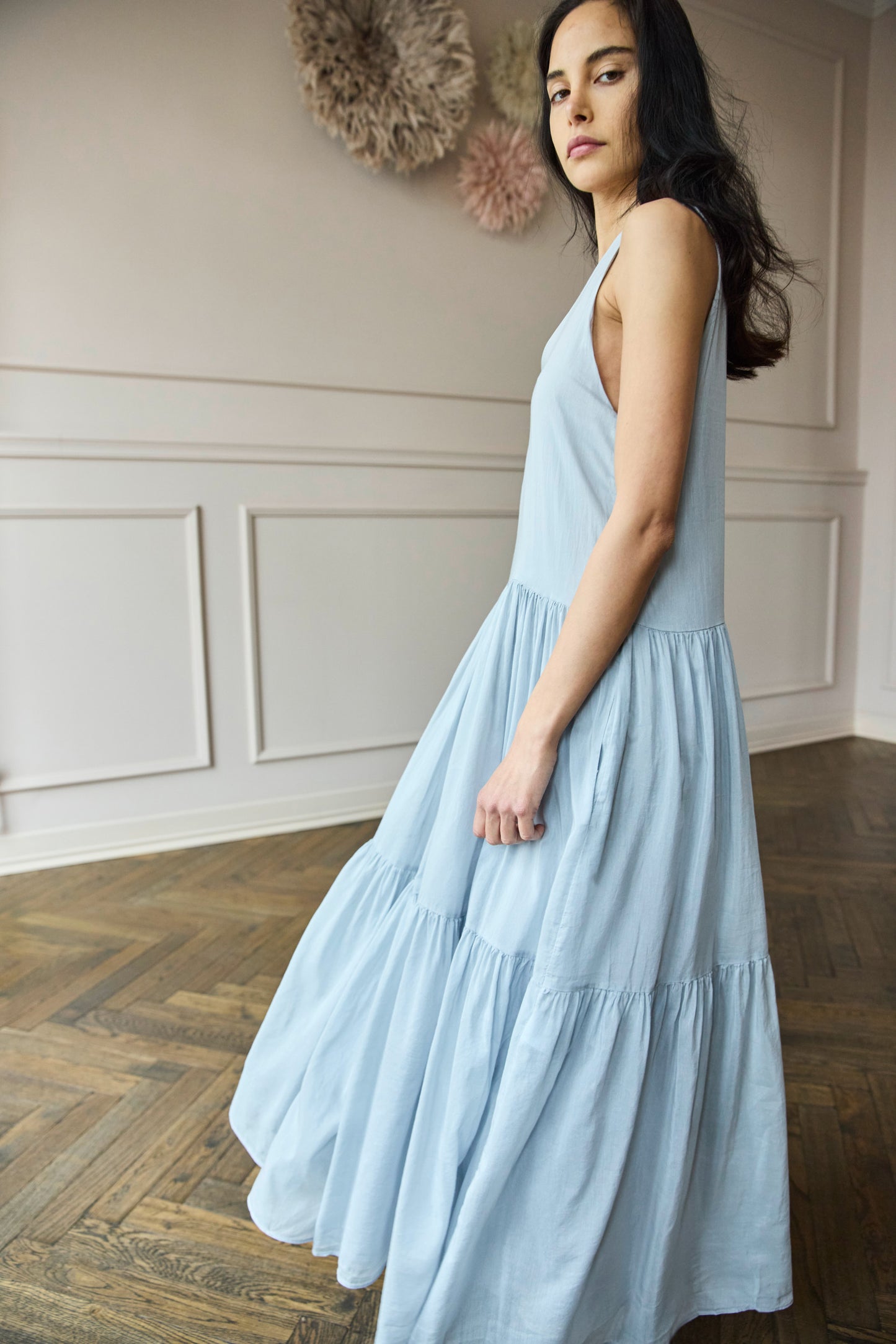 
                  
                    April First Berlin Roberto Collina Cotton Voile Dress Sky Blue
                  
                