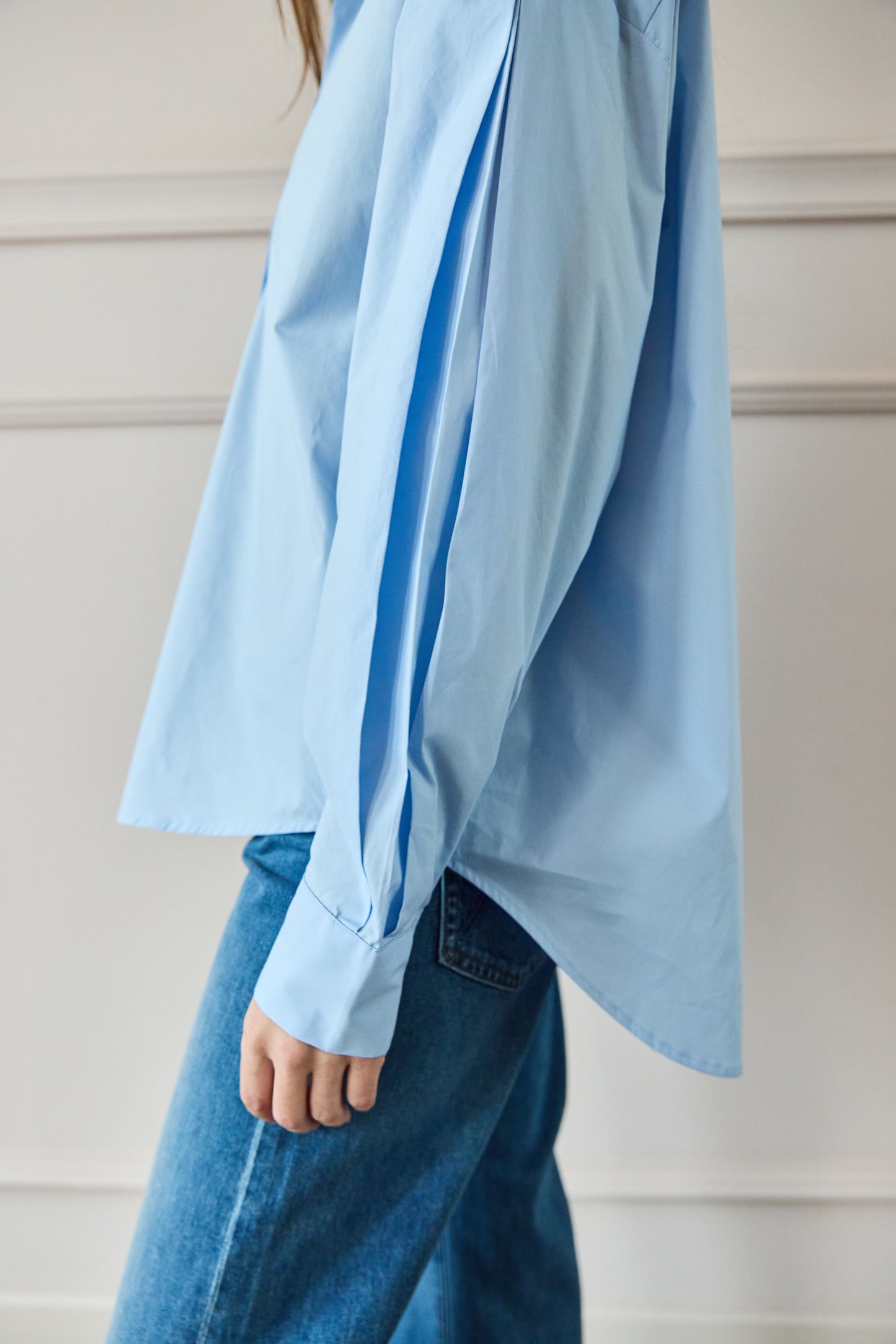 April First Berlin Roberto Collina Oversized Poplin Shirt Blue