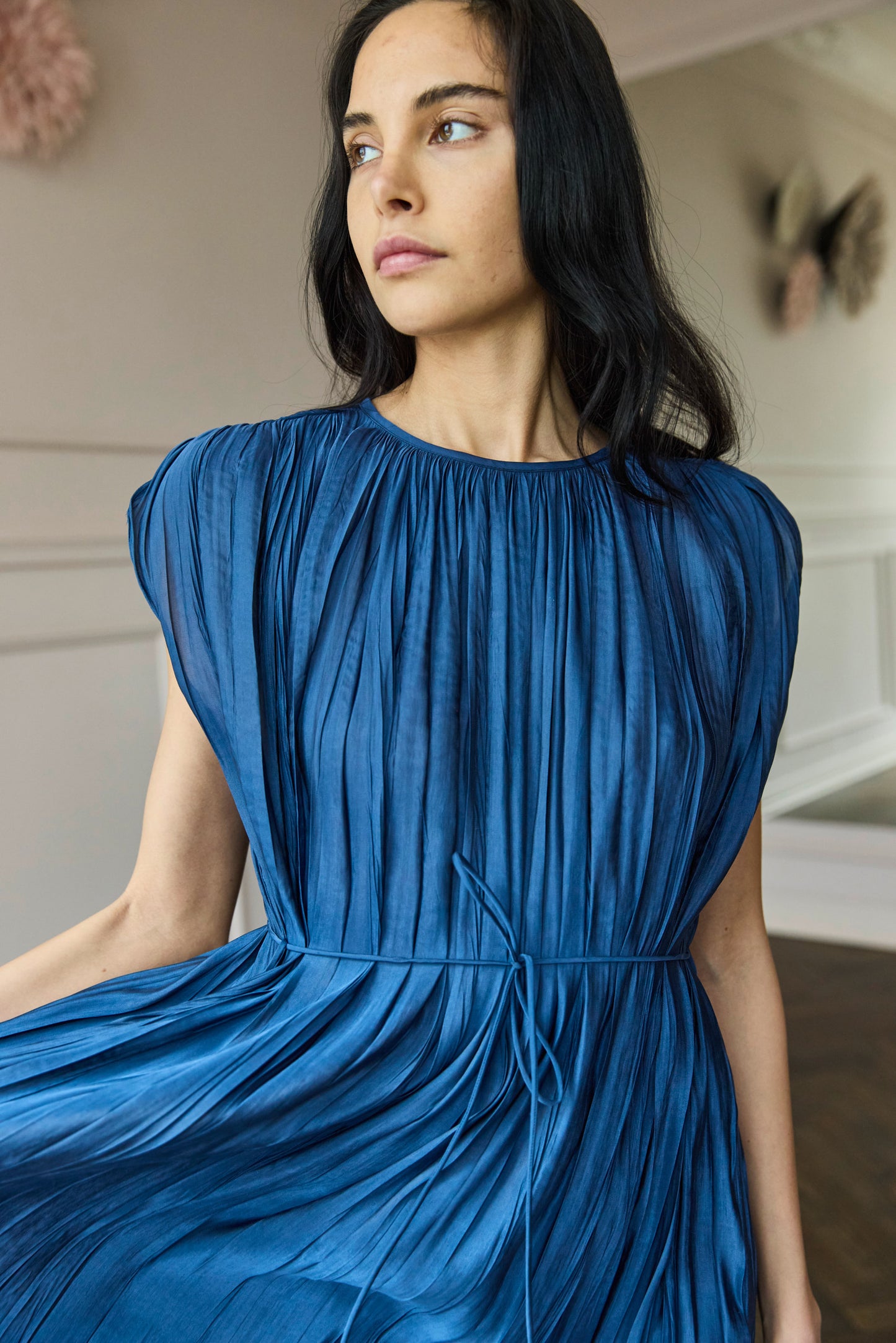 
                  
                    April First Berlin Roberto Collina Pleated Satin Dress Blue
                  
                