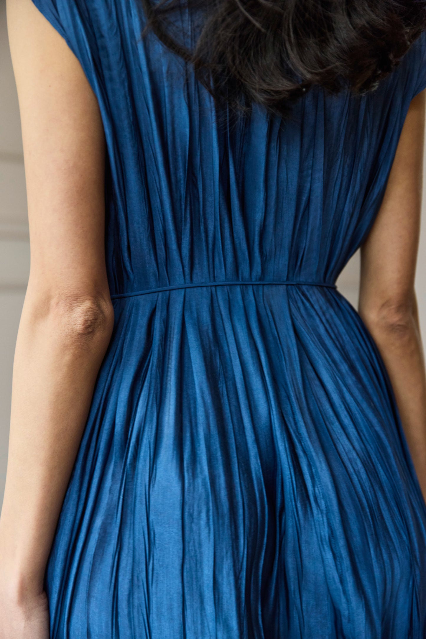 
                  
                    April First Berlin Roberto Collina Pleated Satin Dress Blue
                  
                