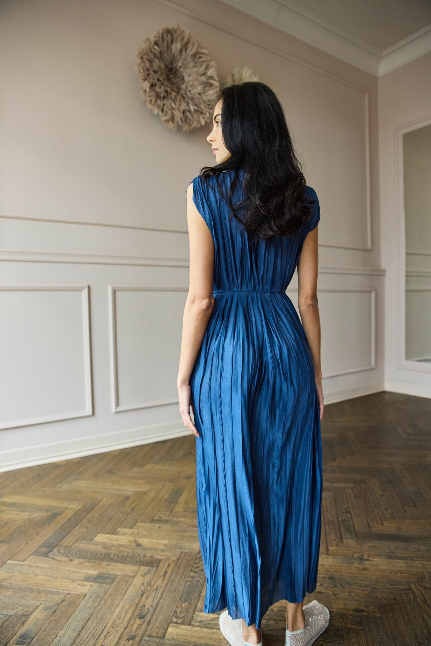 
                  
                    April First Berlin Roberto Collina Pleated Satin Dress Blue
                  
                