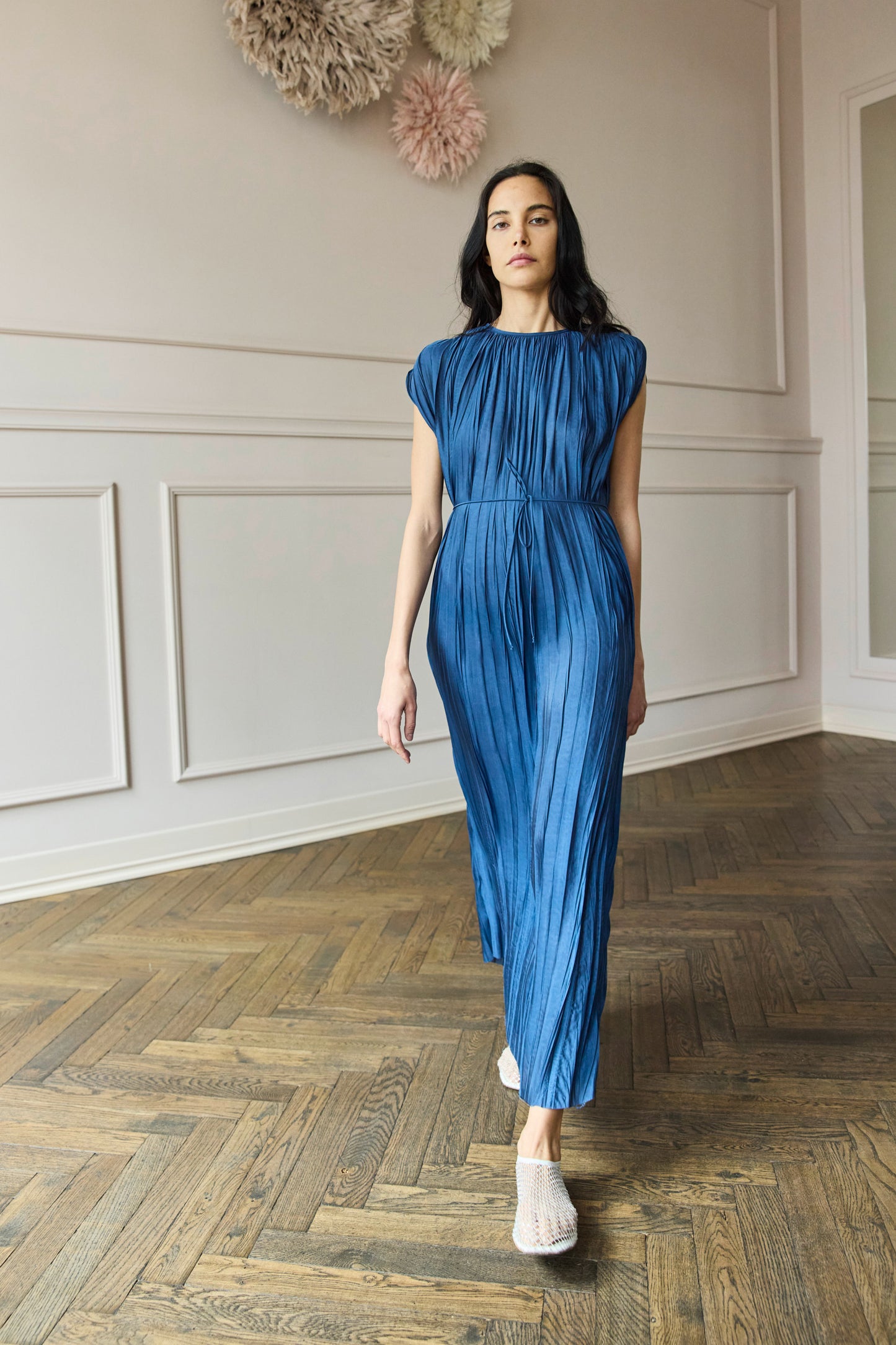 
                  
                    April First Berlin Roberto Collina Pleated Satin Dress Blue
                  
                