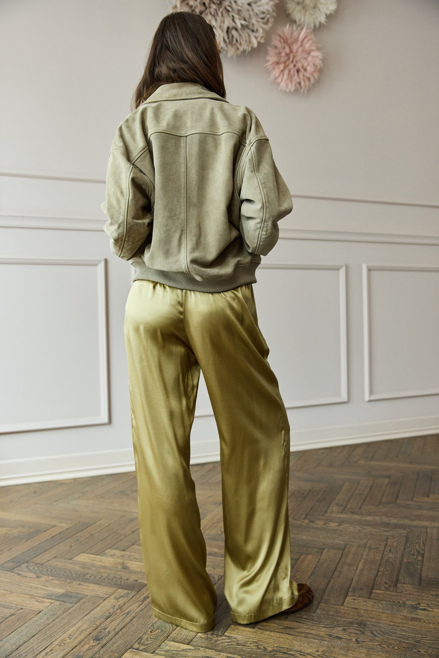 April First Berlin Roberto Collina Silk Pants Olive