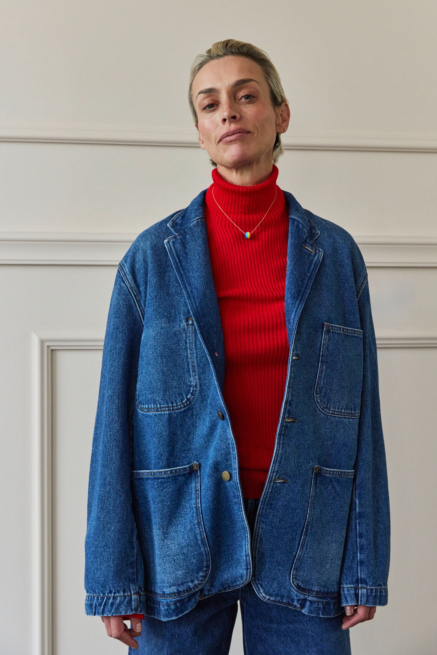 
                  
                    Soeur Charlize Denim Blazer
                  
                