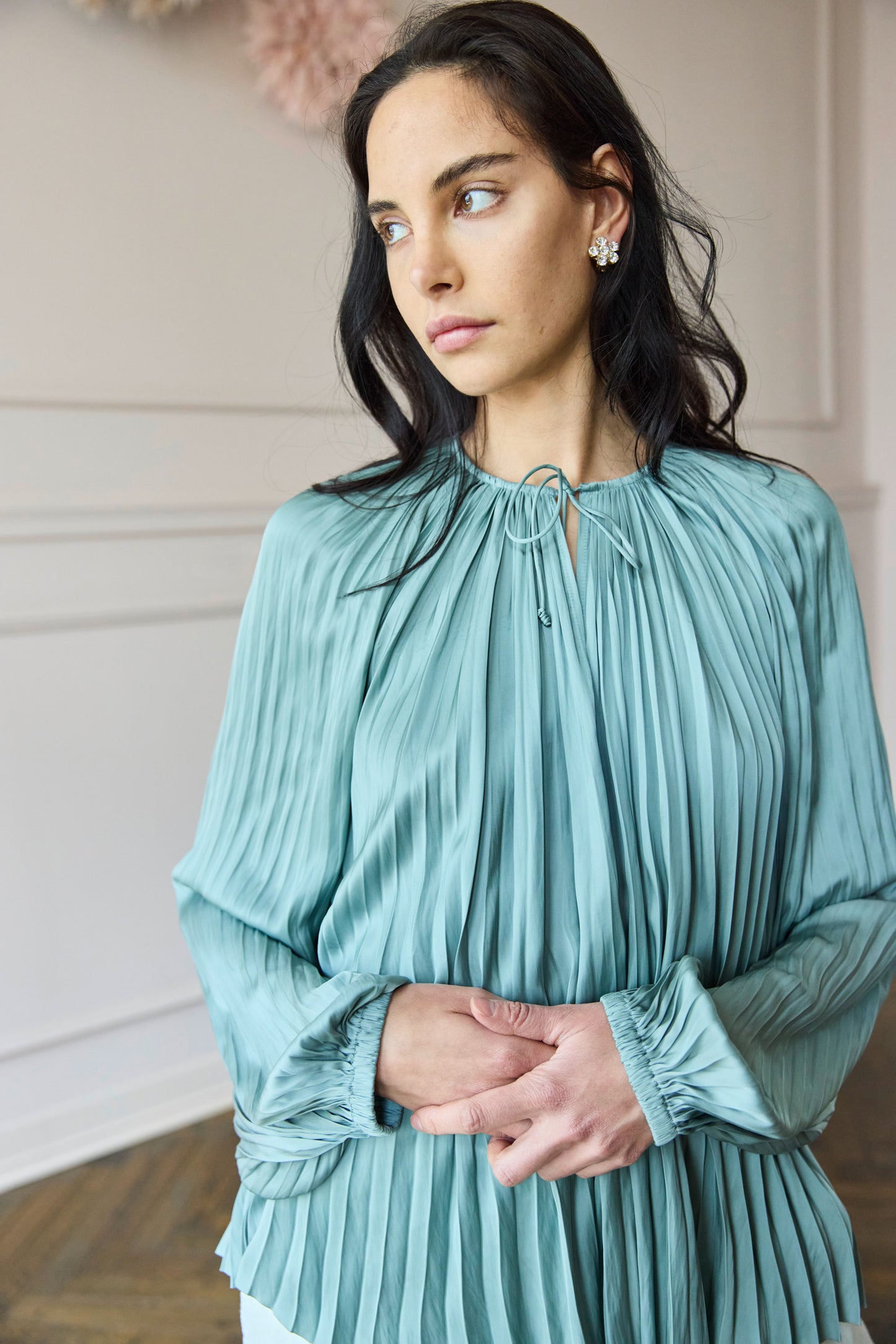 
                  
                    April First Berlin Ulla Johnson Electra Blouse Satin Sea Grass
                  
                