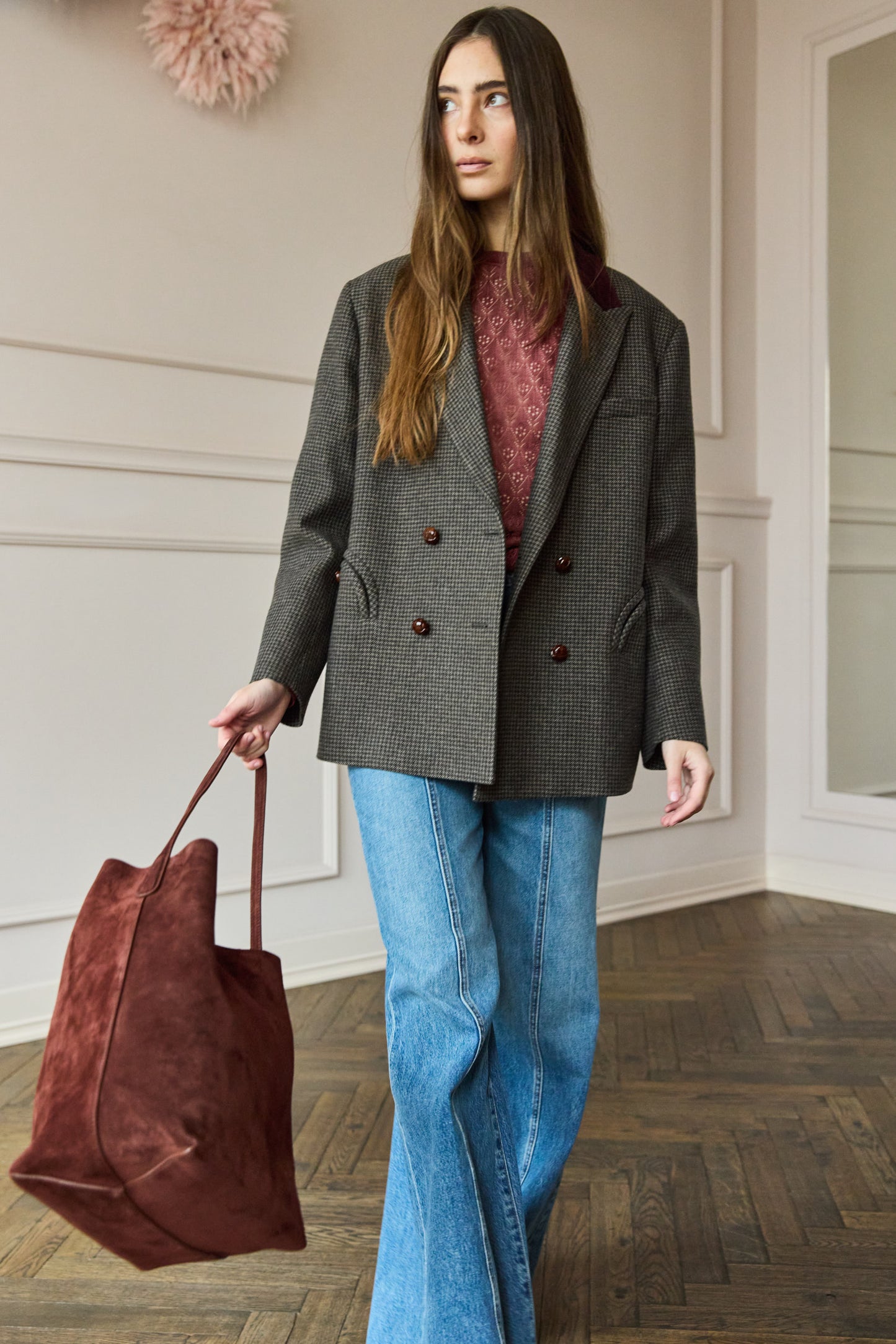 April First Mansur Gavriel Everyday Cabas Tote Suede