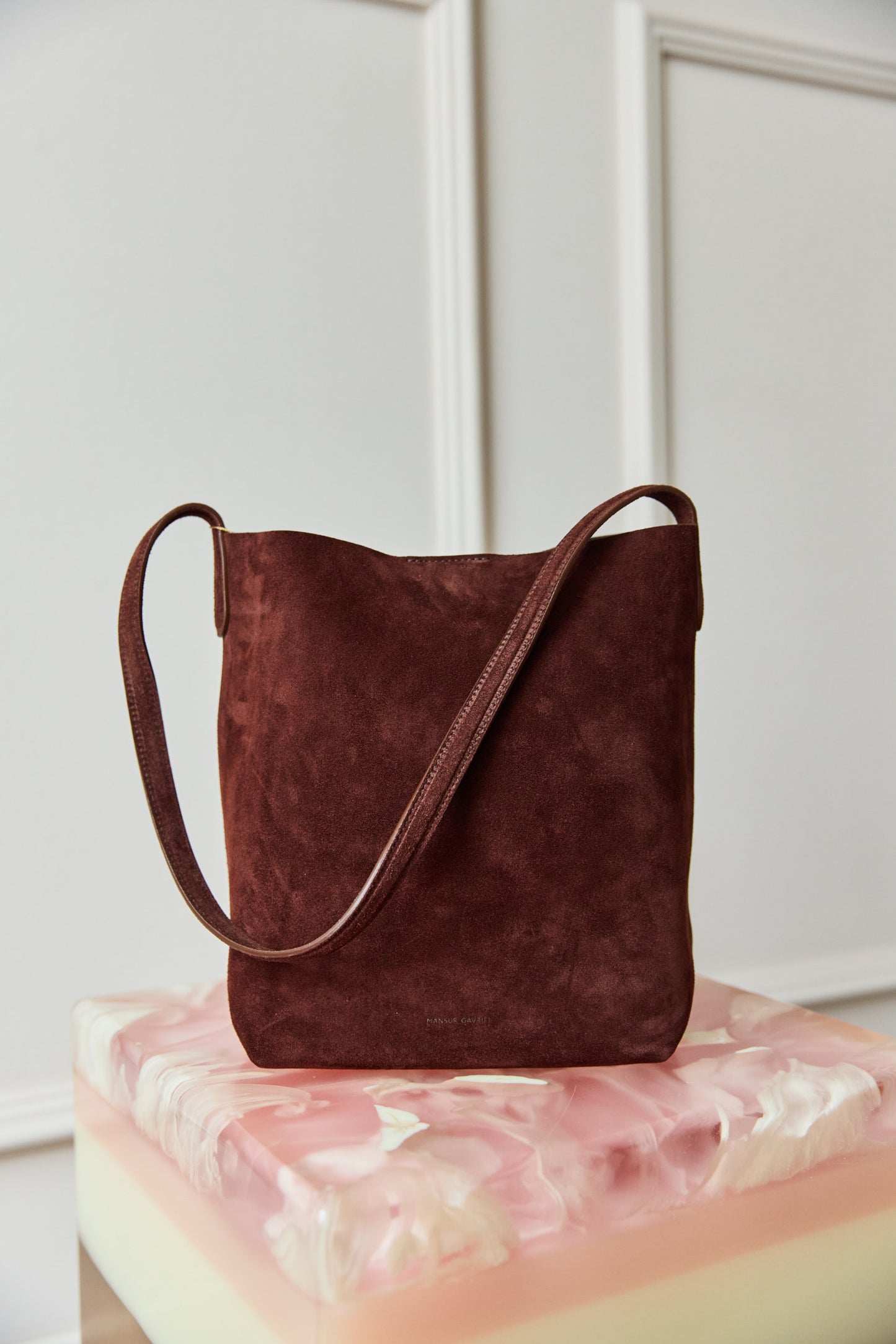 April First Mansur Gavriel Mini Everyday Cabas Suede