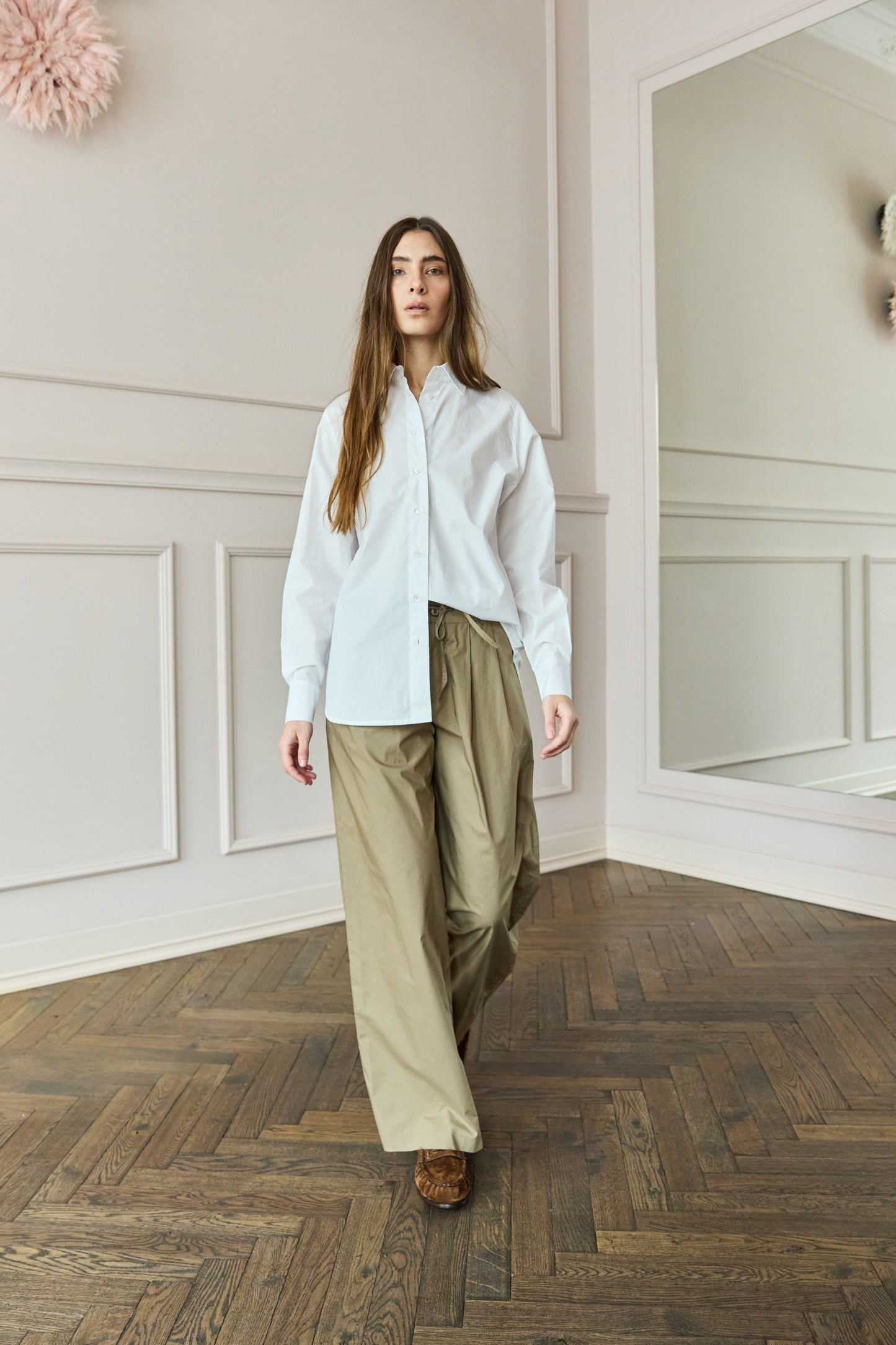 April First Roberto Collina Drawstrings Poplin Pants Olive